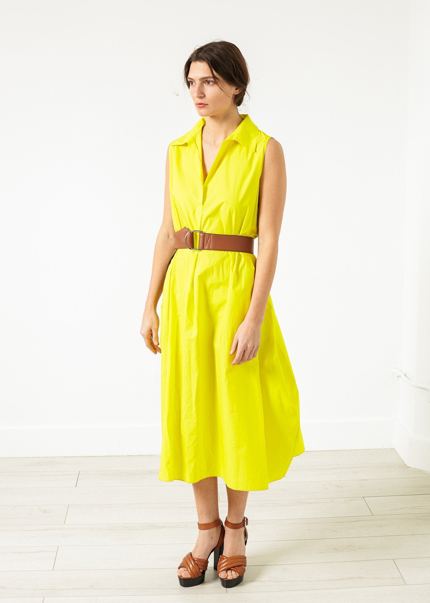 Balloon Cotton Dress in Yellow right Balloon Cotton Dress in Yellow