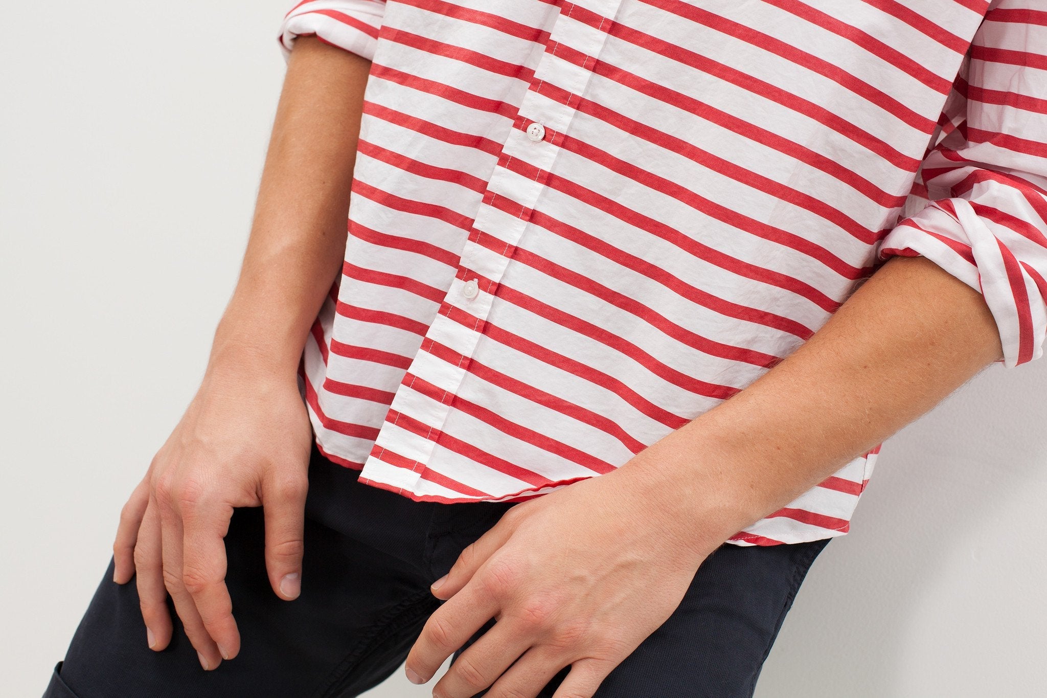 Luke Shirt in Red Stripe - raj