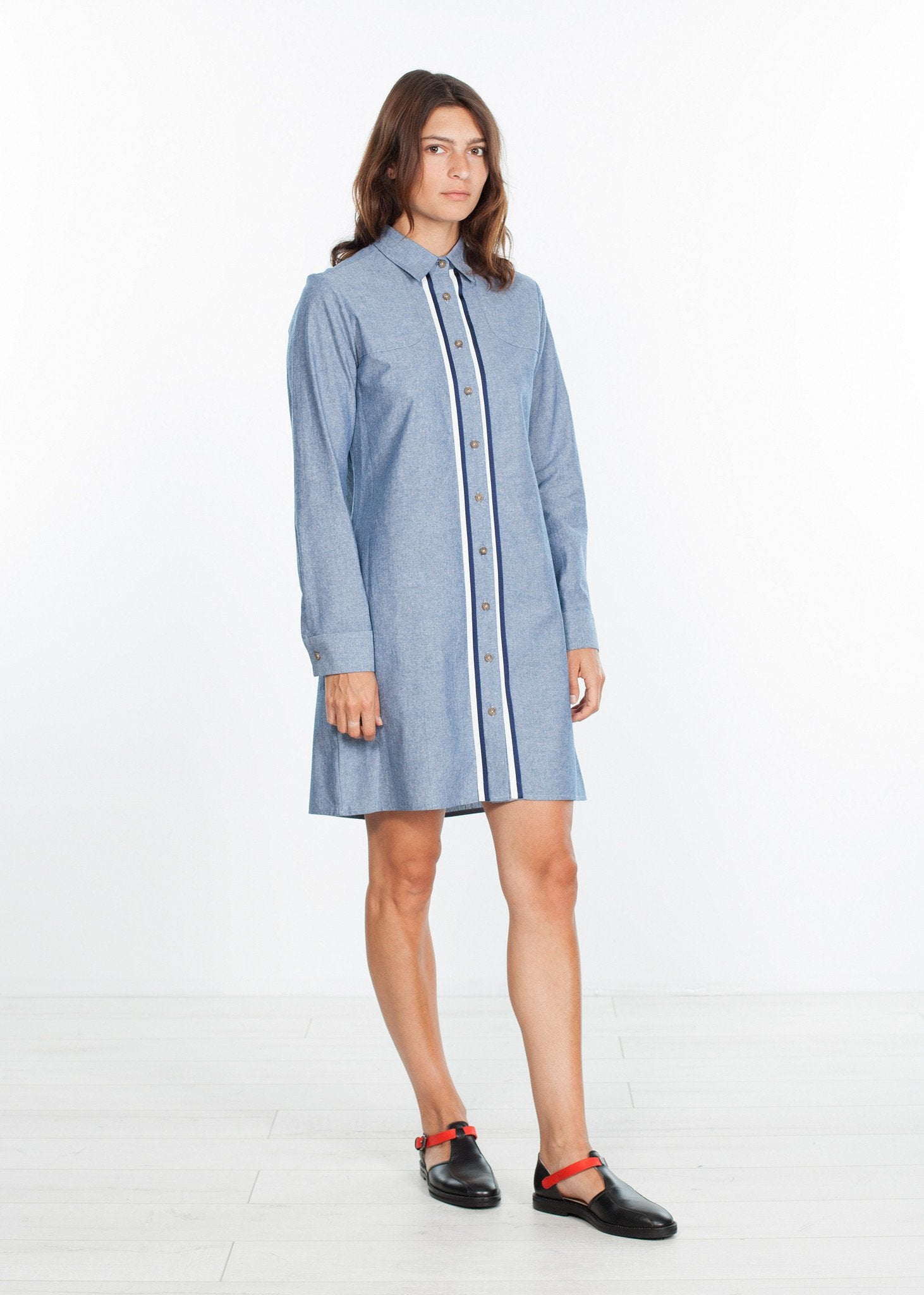 Chambray Shirtdress in Blue right Chambray Shirtdress in Blue