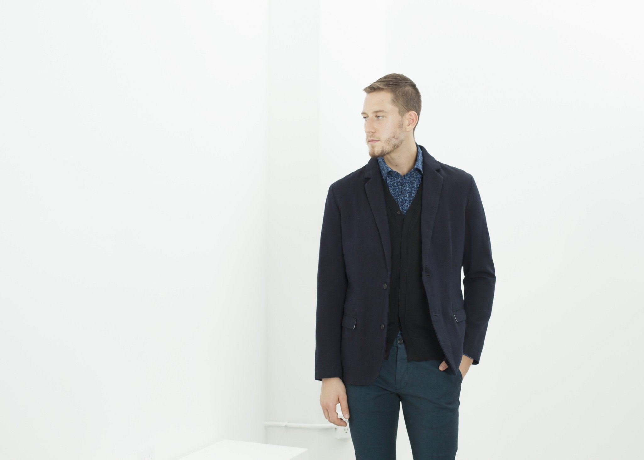 Diamond Weave Trouser in Sky - raj