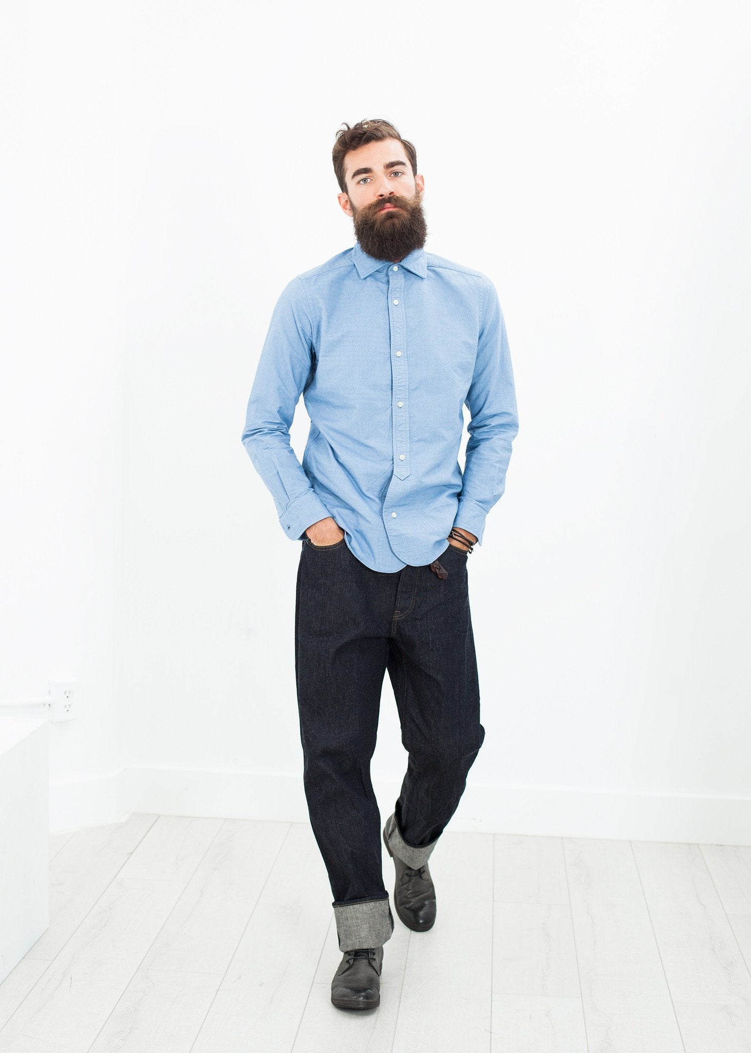 British Officer's Shirt in Sky Blue right British Officer's Shirt in Sky Blue