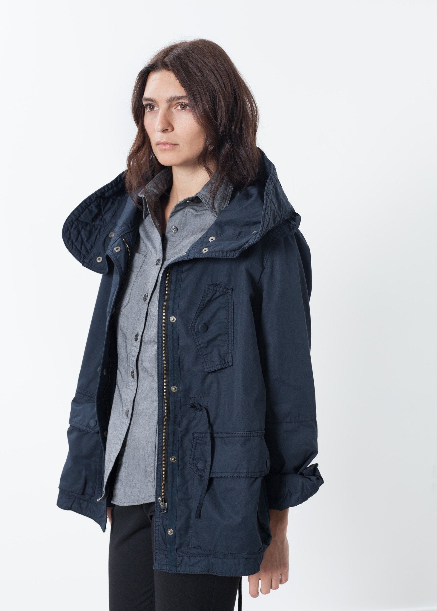 Marquee Coat in Steel - raj