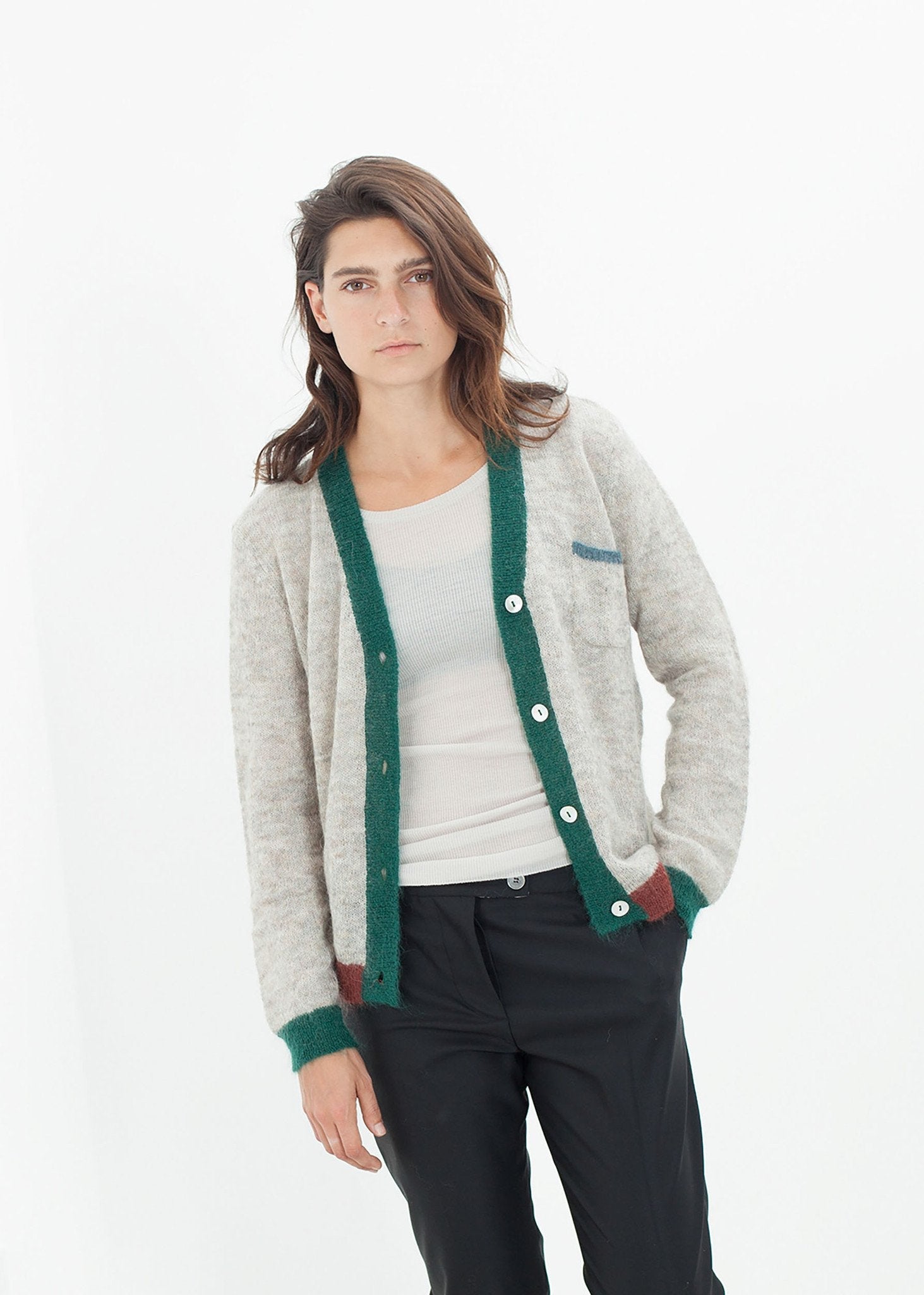 Deskle Cardigan in Heather right Deskle Cardigan in Heather