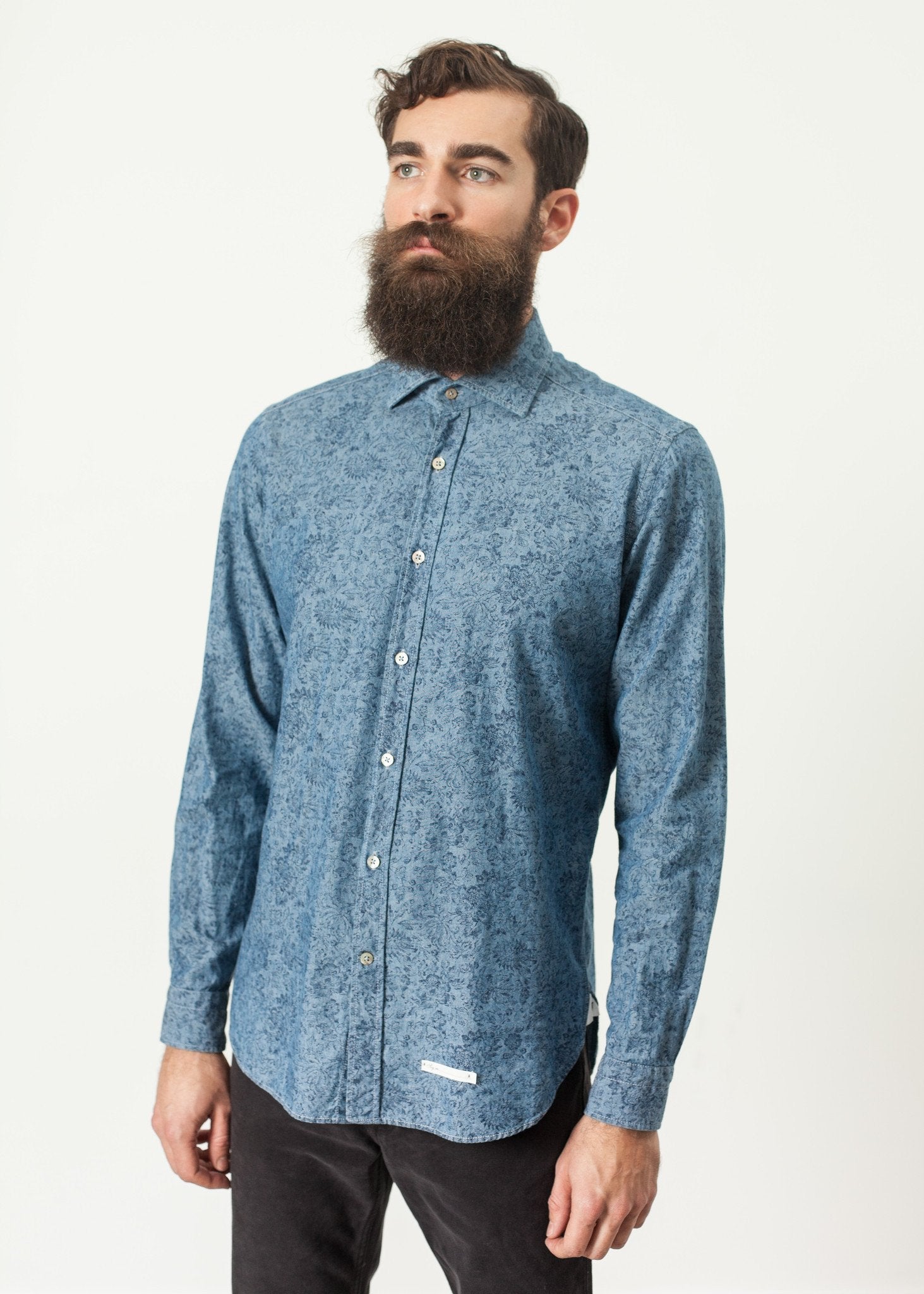 Floral Button-Up in Blue right Floral Button-Up in Blue