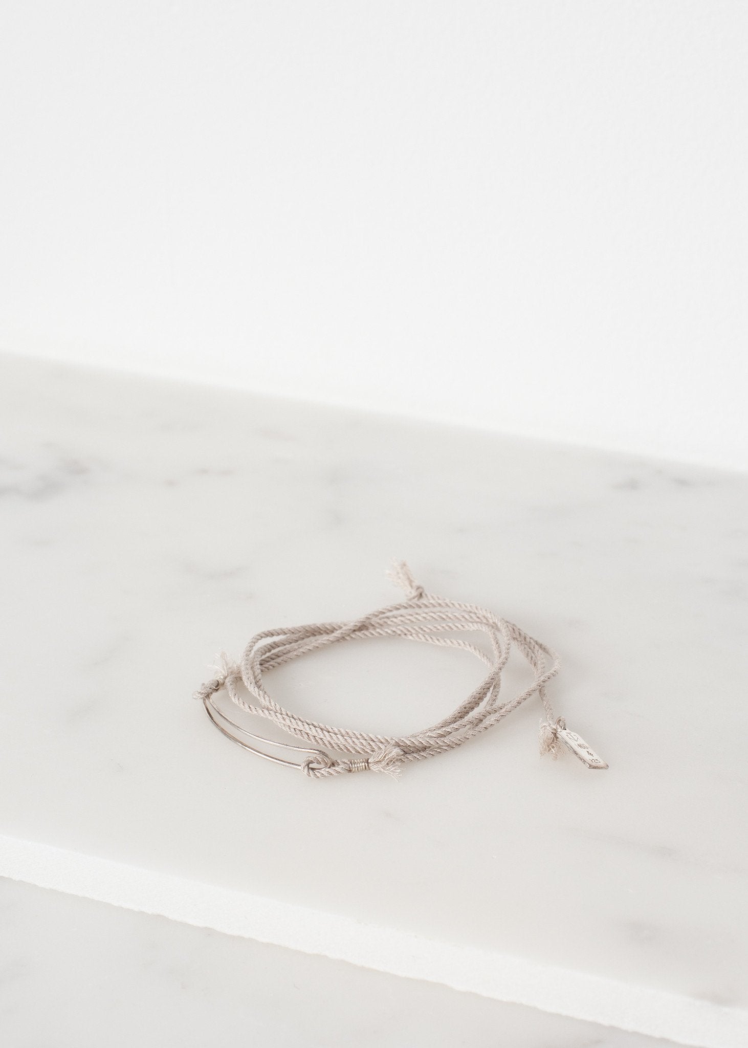 Bracelet 85 in Grey Silk/Silver right Bracelet 85 in Grey Silk/Silver