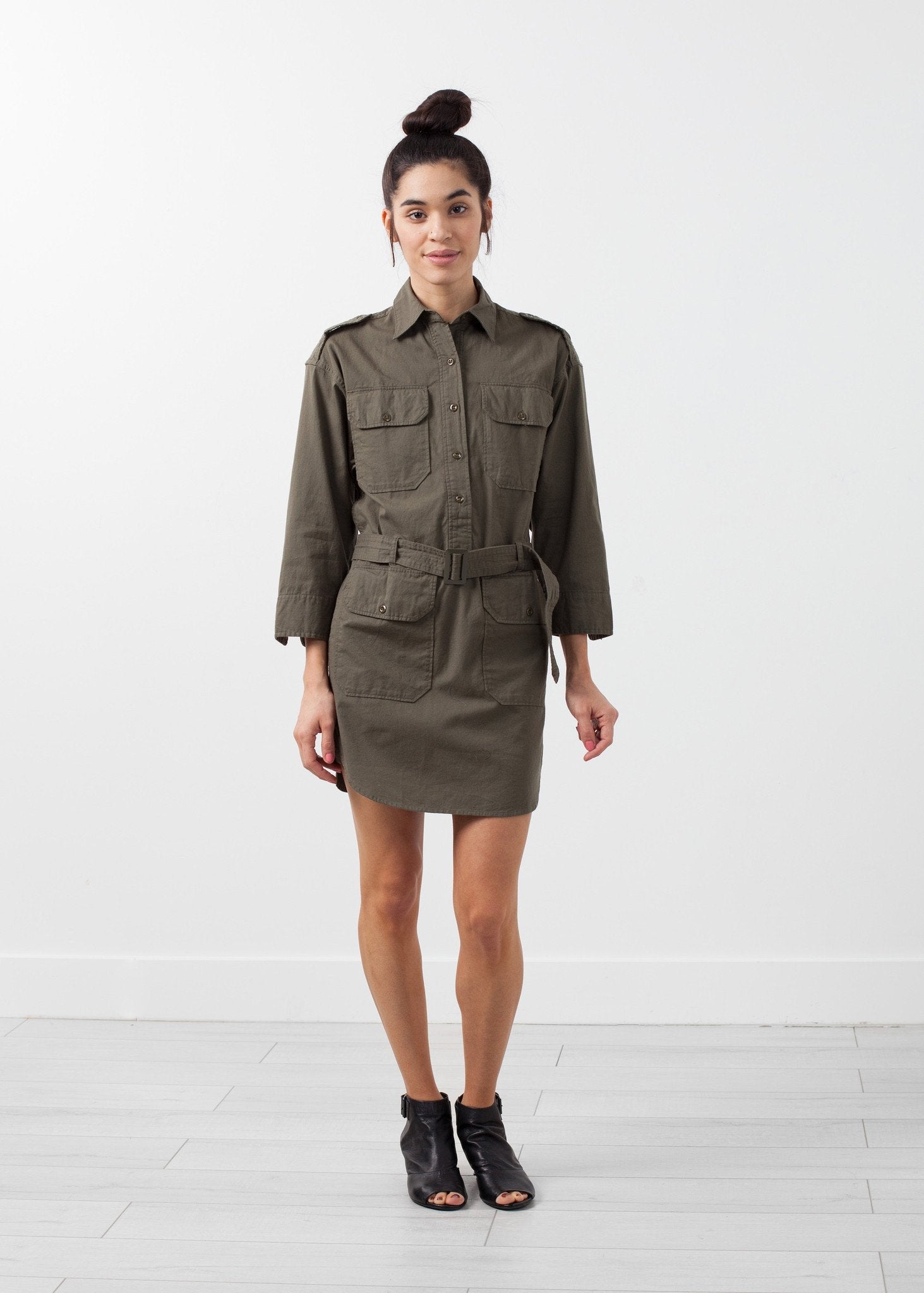 Belted Surplus Dress right Belted Surplus Dress