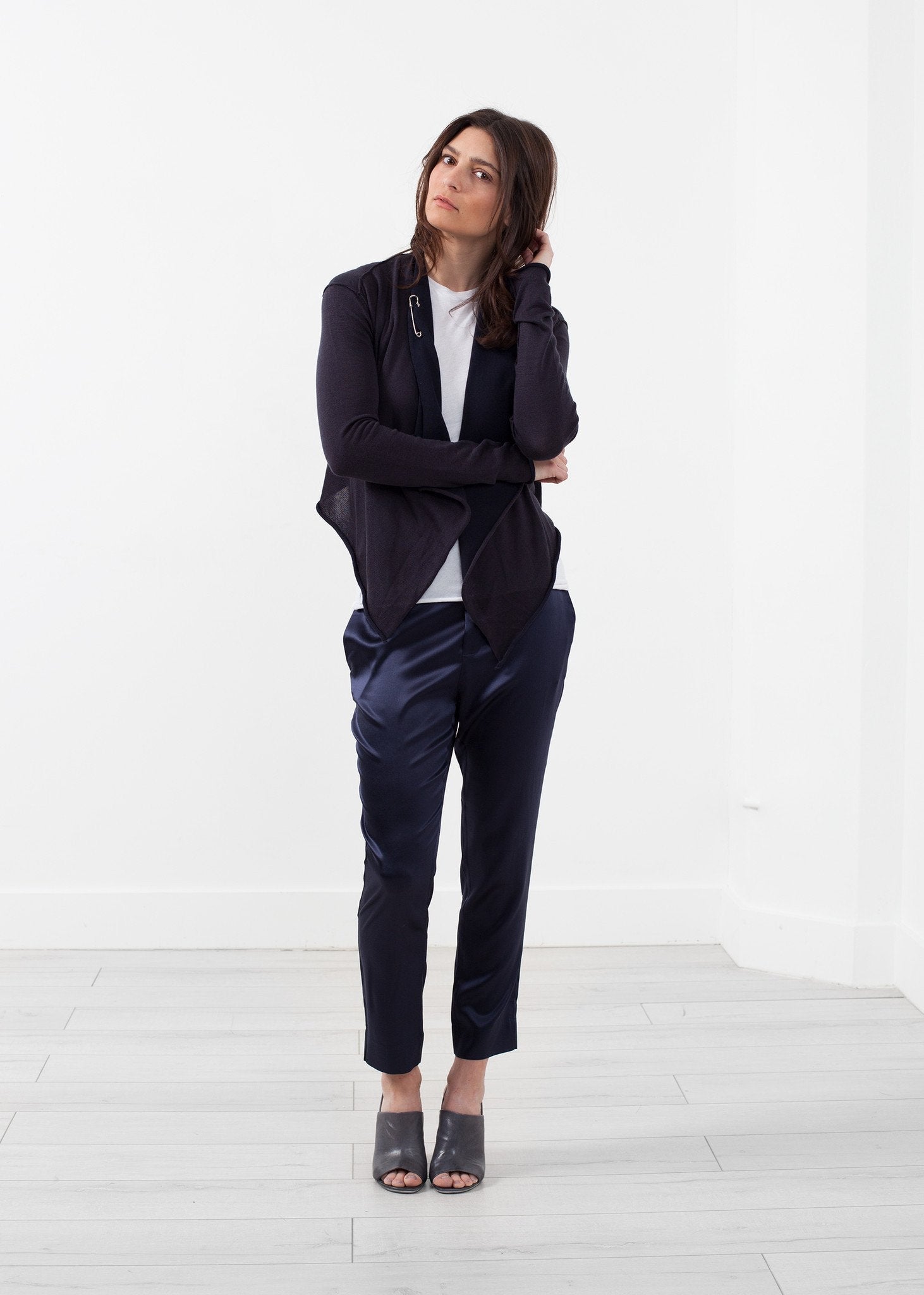 Draped Neck Cardigan right Draped Neck Cardigan