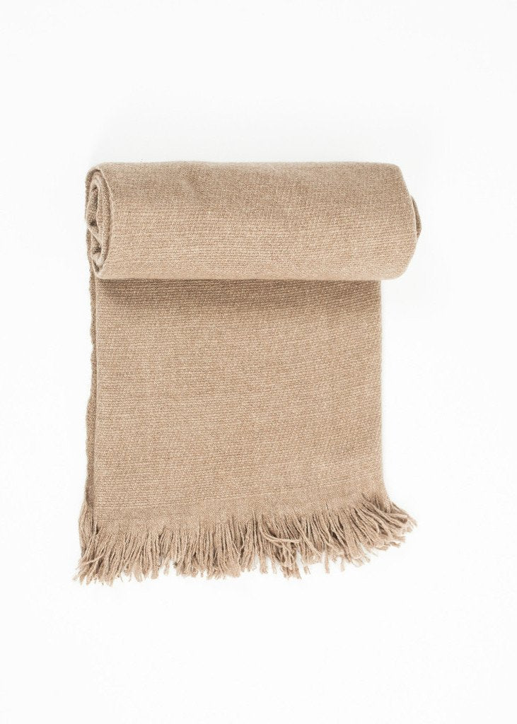 Cashmere Tassel Blanket in Brown right Cashmere Tassel Blanket in Brown