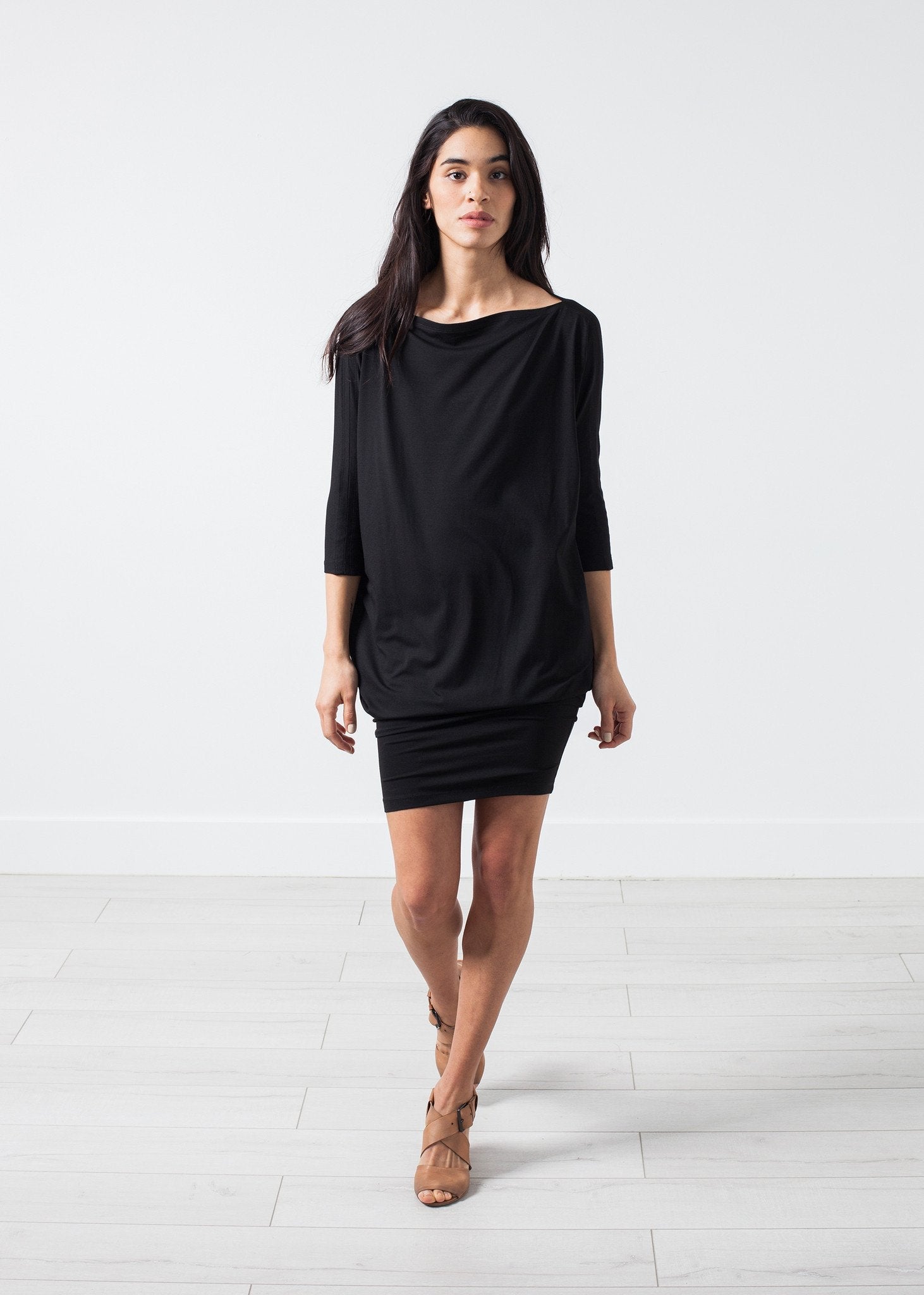 Tapered Boat Neck Dress -nadeem