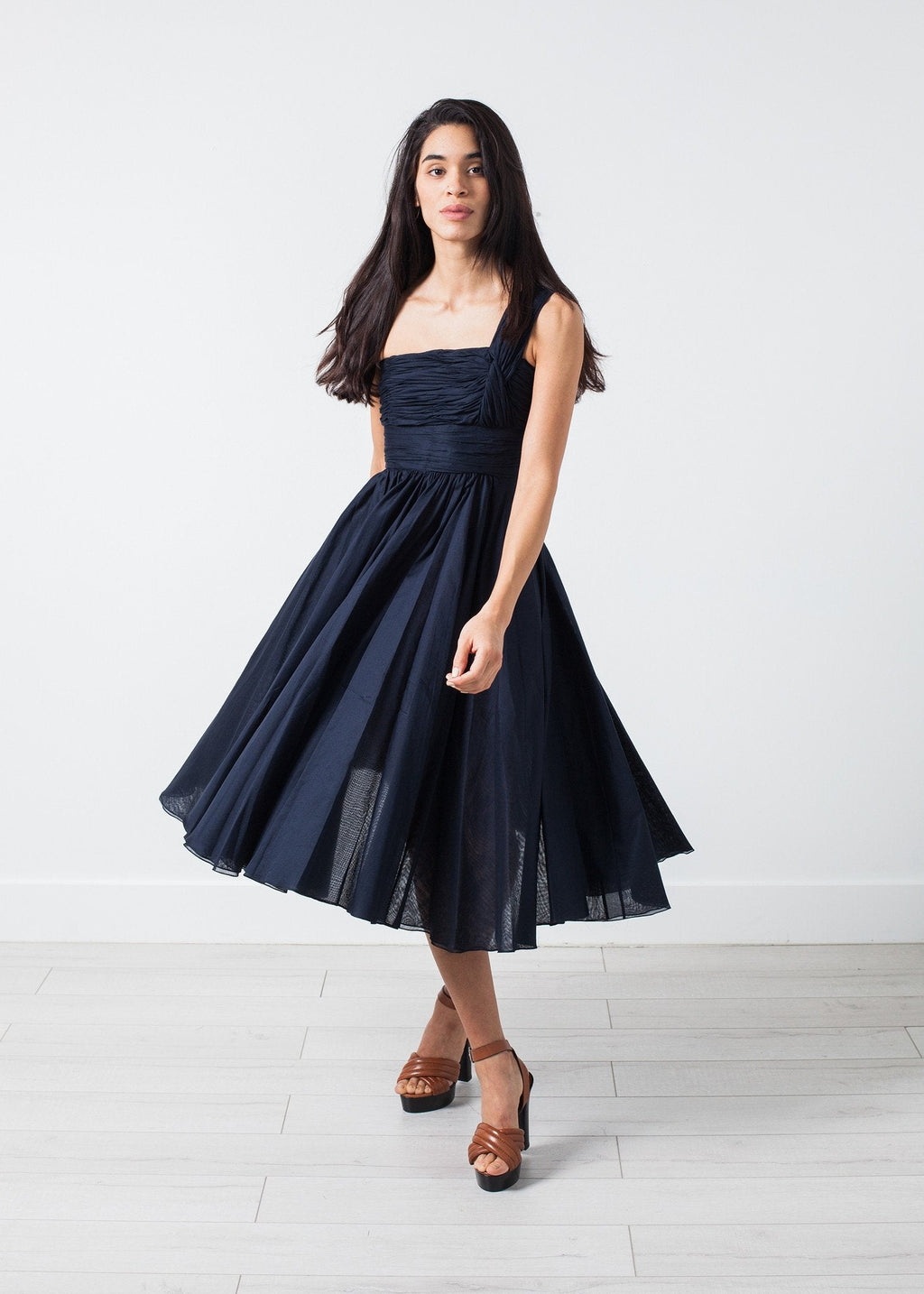 One Shoulder Dress in Navy -nadeem