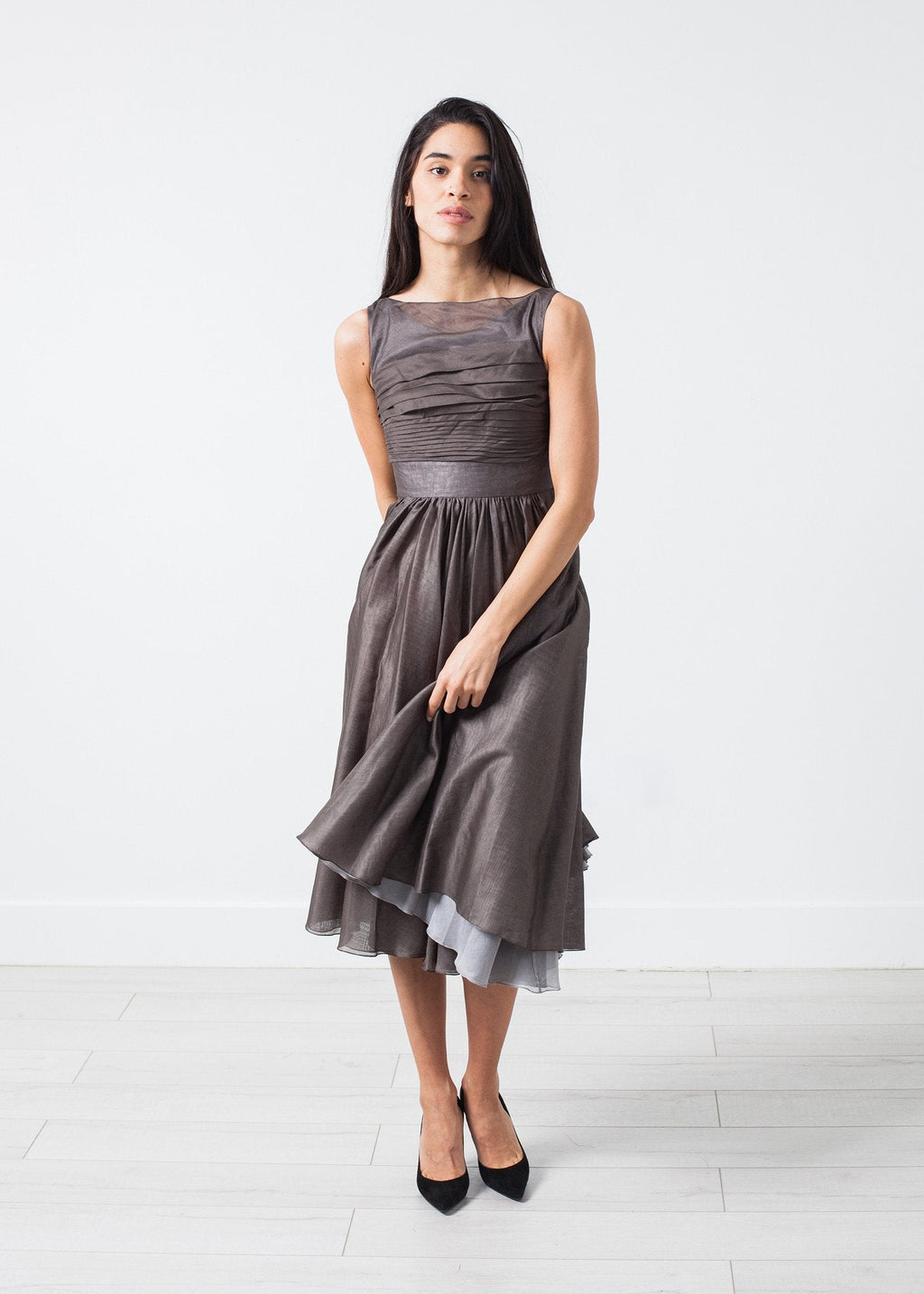Voile Dress in Grey Pearl -nadeem