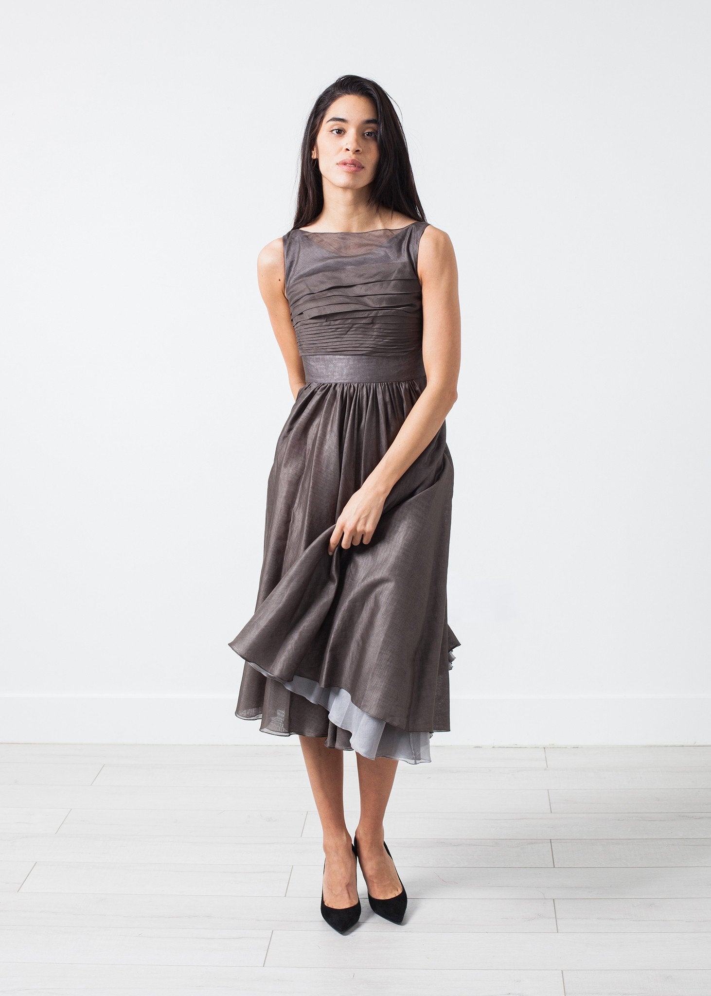 Voile Dress in Grey Pearl -nadeem