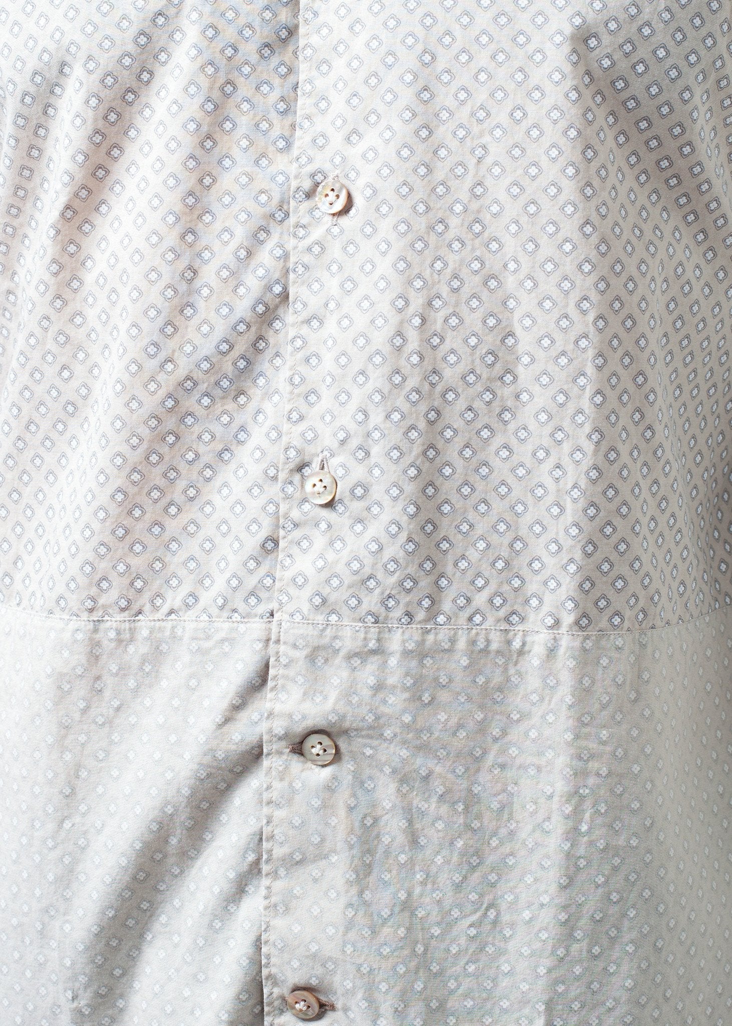 Patterned Button Up in Beige - raj