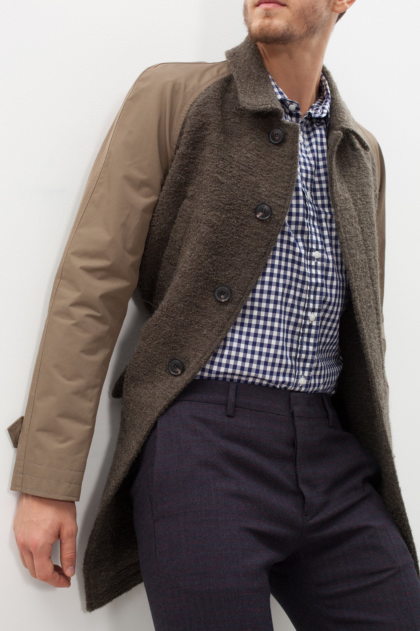 Raglan Maniche Coat in Olive - raj