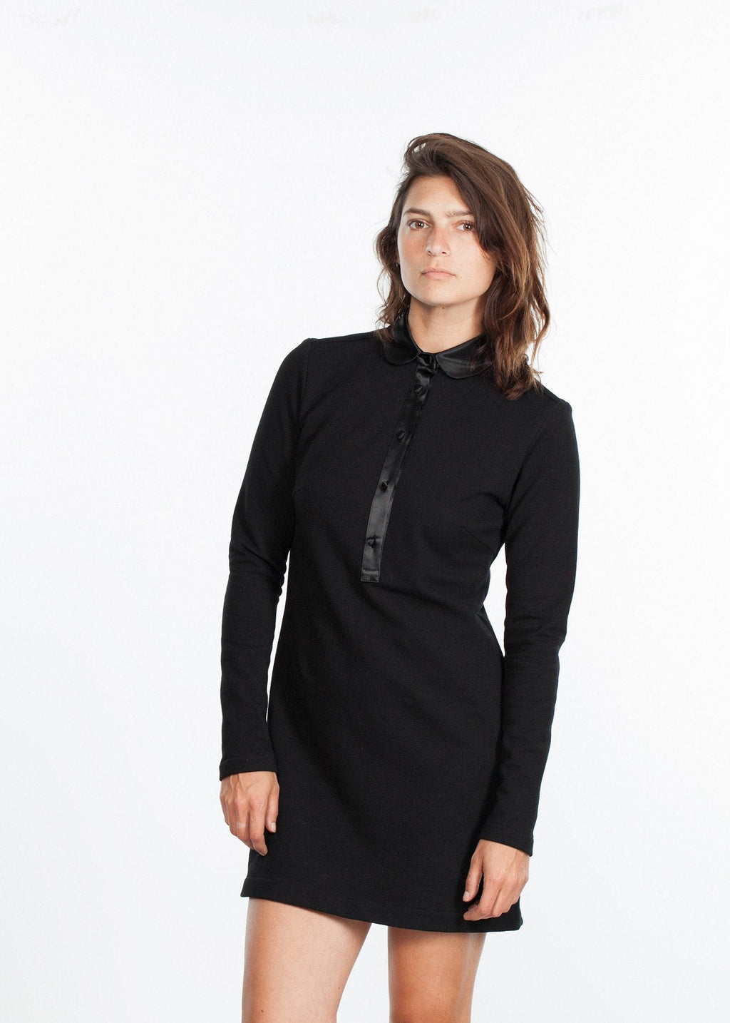Fleece Jersey Dress in Black right Fleece Jersey Dress in Black
