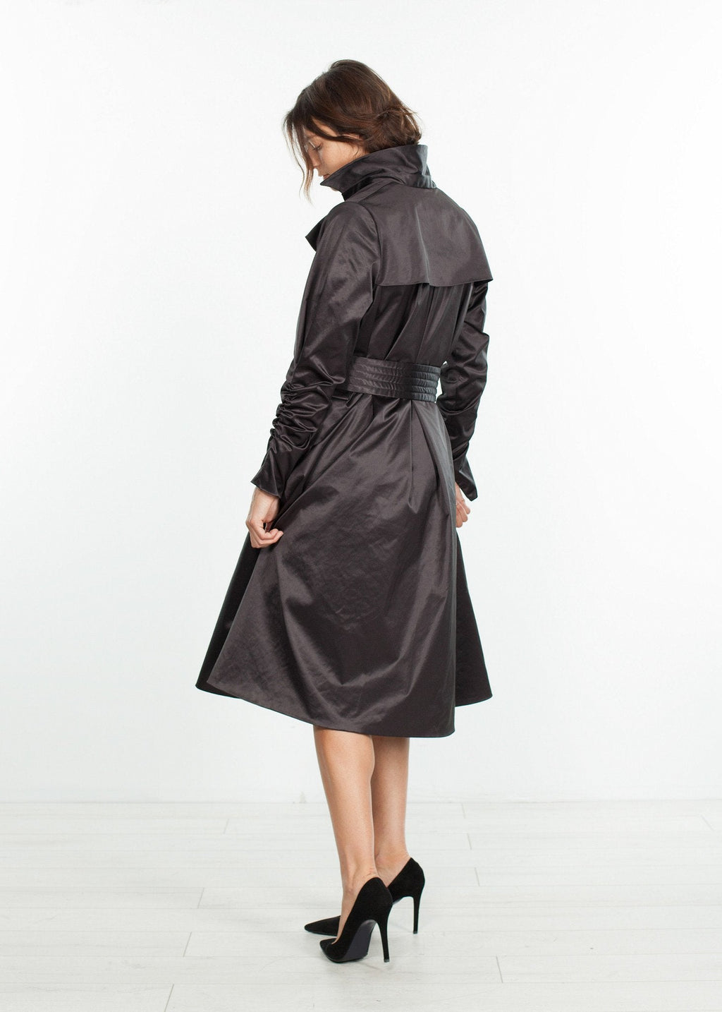 Trench Coat in Black -nadeem