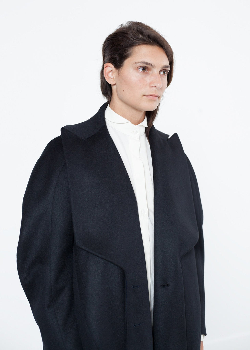 Shahmeena Cocoon Coat in Black - raj