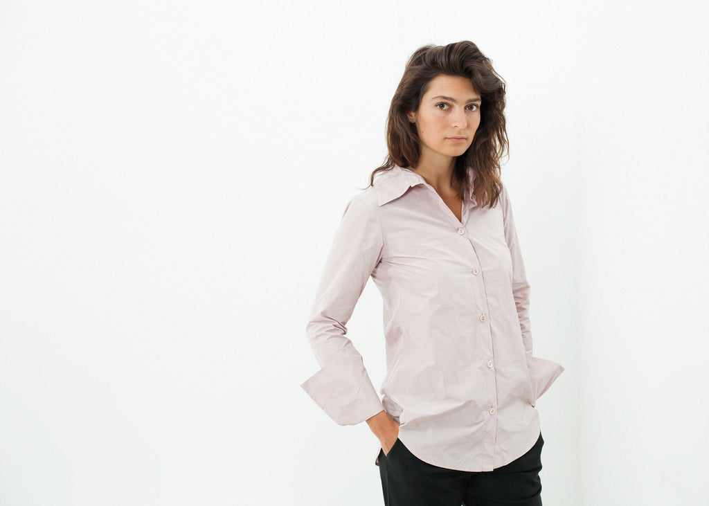 Pointed Collar Blouse in Rose - raj