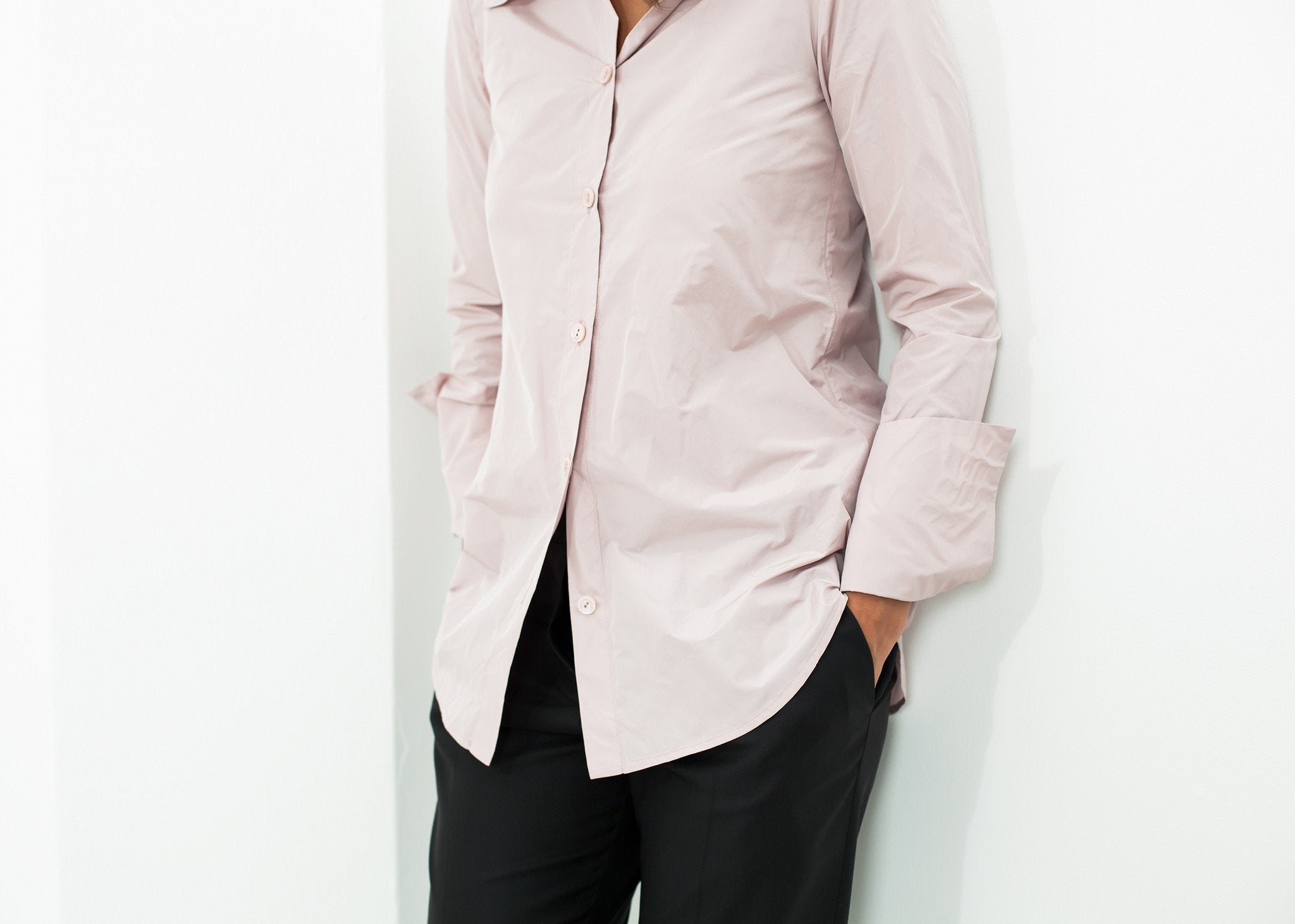 Pointed Collar Blouse in Rose - raj