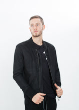 Load image into Gallery viewer, Broken Leather Bomber in Black right Broken Leather Bomber in Black
