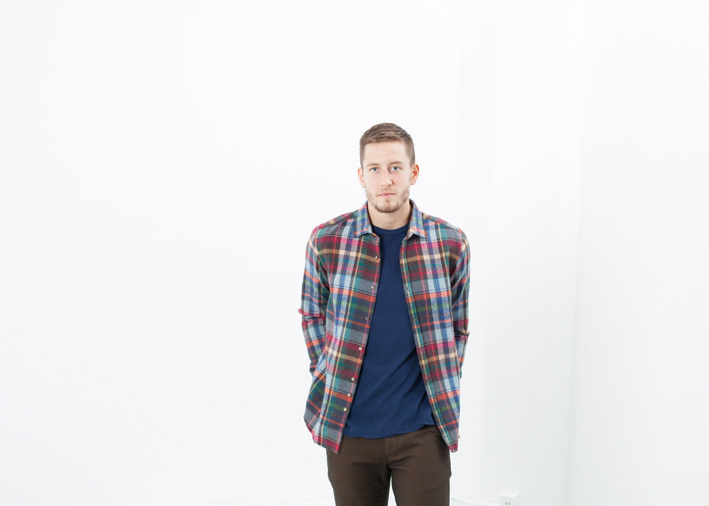 Riccardo Button-Up in Plaid Multi - raj
