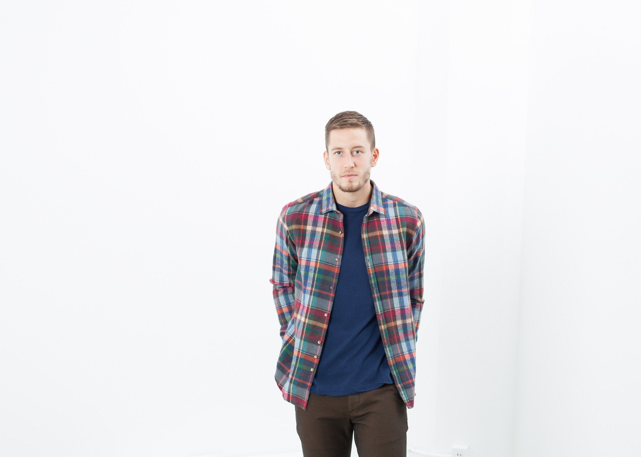 Riccardo Button-Up in Plaid Multi - raj