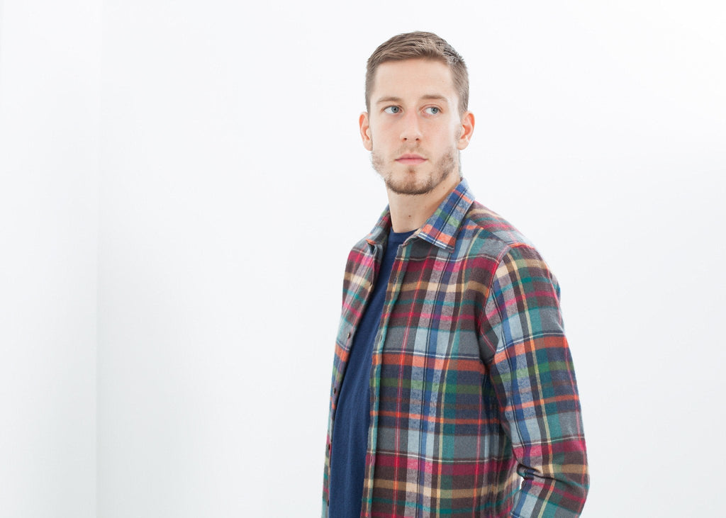 Riccardo Button-Up in Plaid Multi - raj