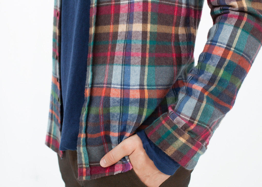 Riccardo Button-Up in Plaid Multi - raj