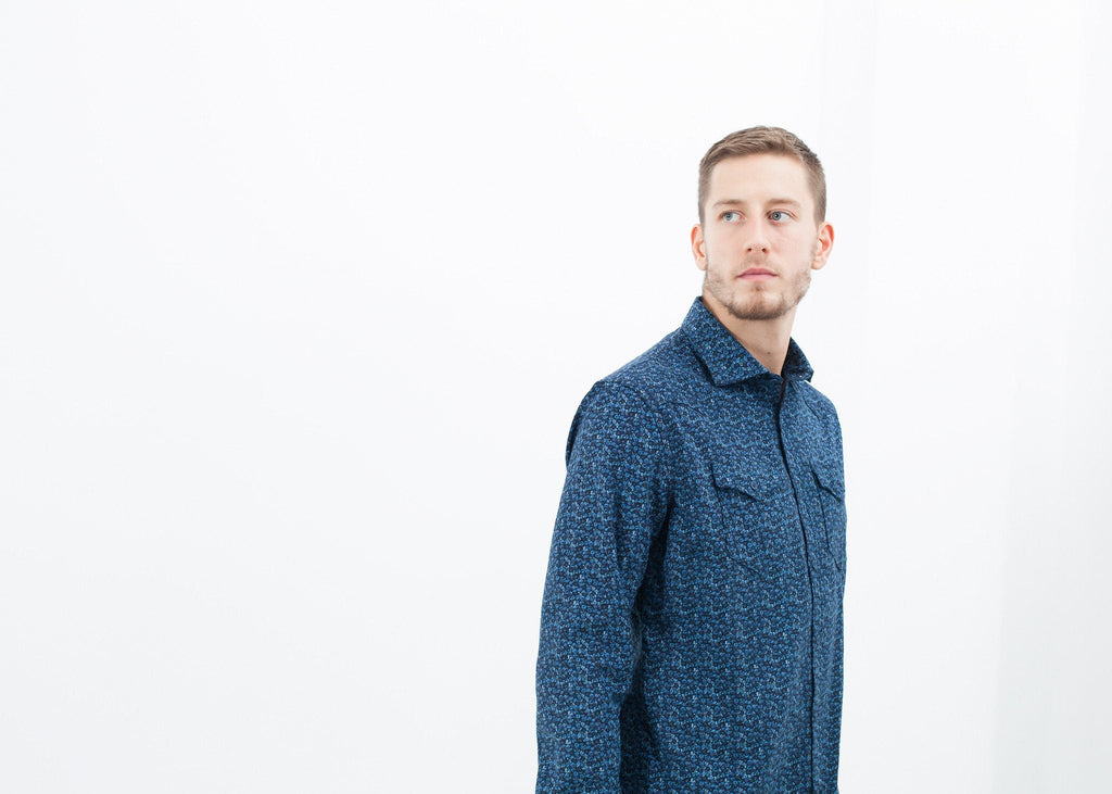 Western Arkansas Button-Up in Blue Floral - raj