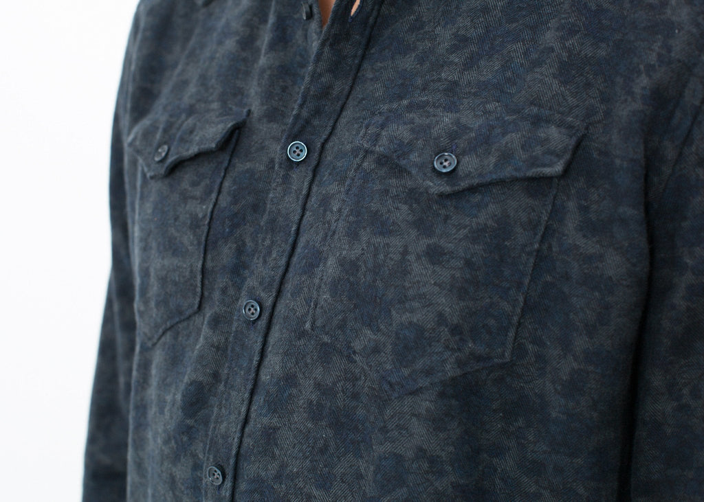 Western Arkansas Button-Up in Dark Hash Floral - raj