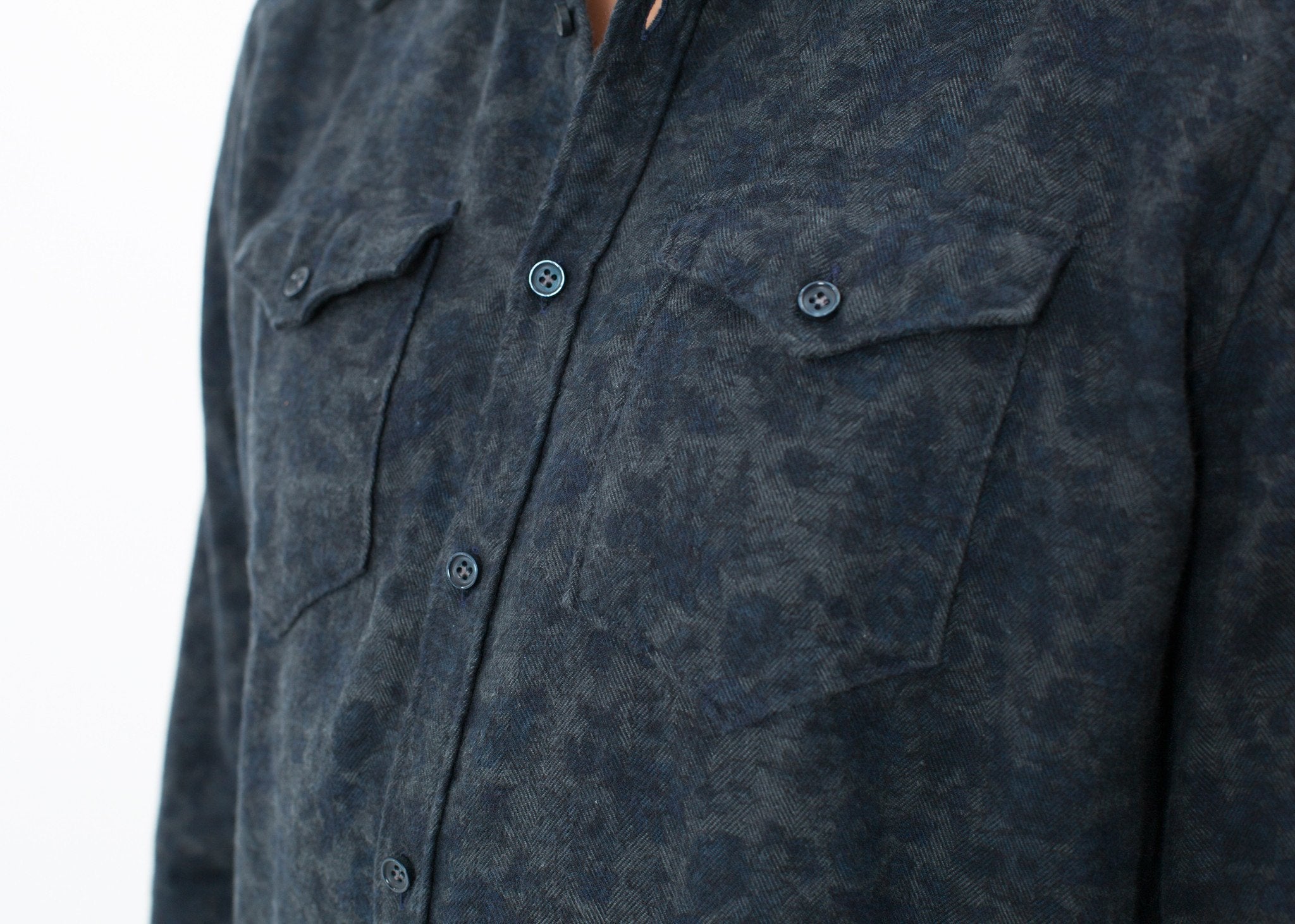 Western Arkansas Button-Up in Dark Hash Floral - raj