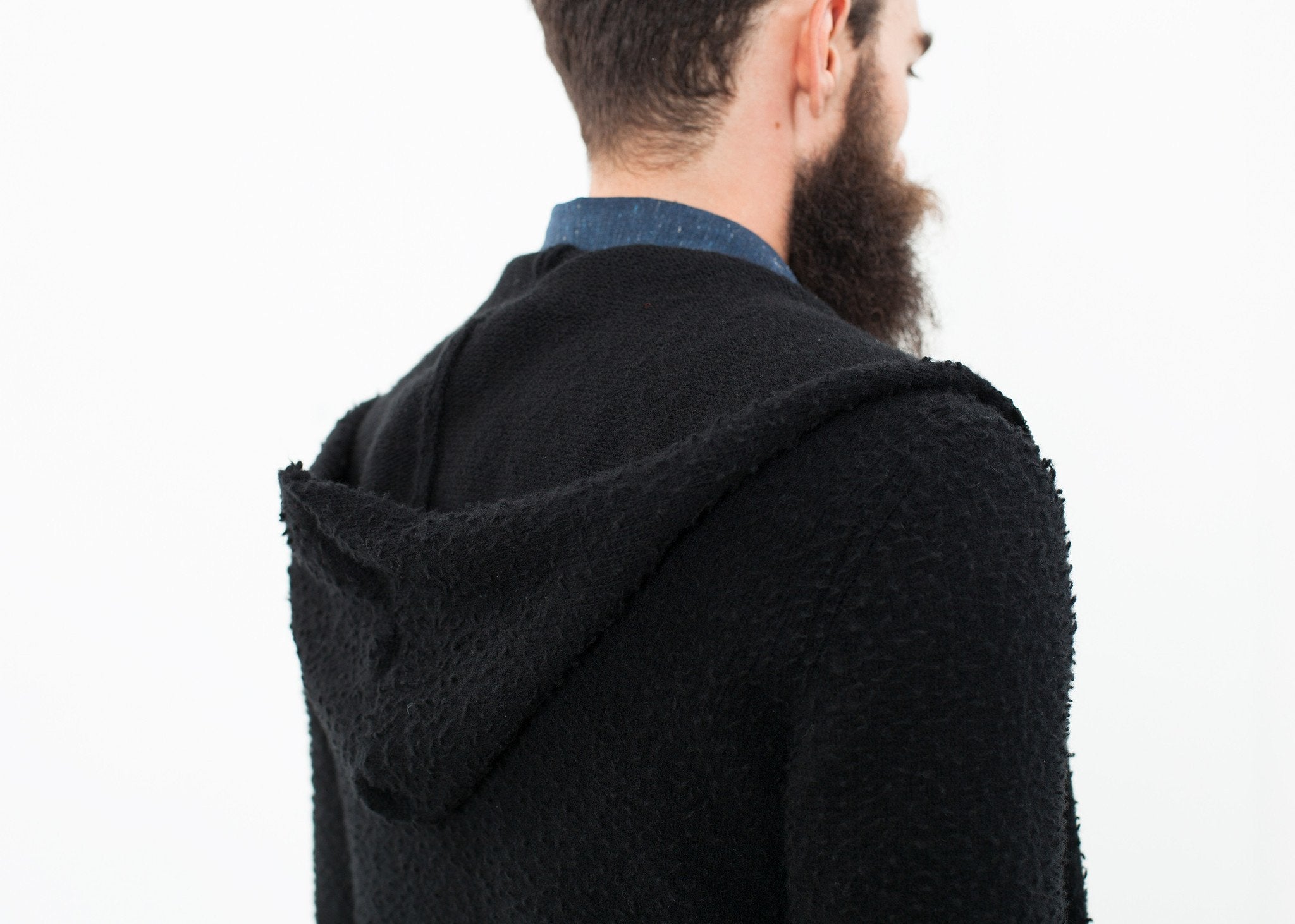 Pill Zip Sweater in Black - raj