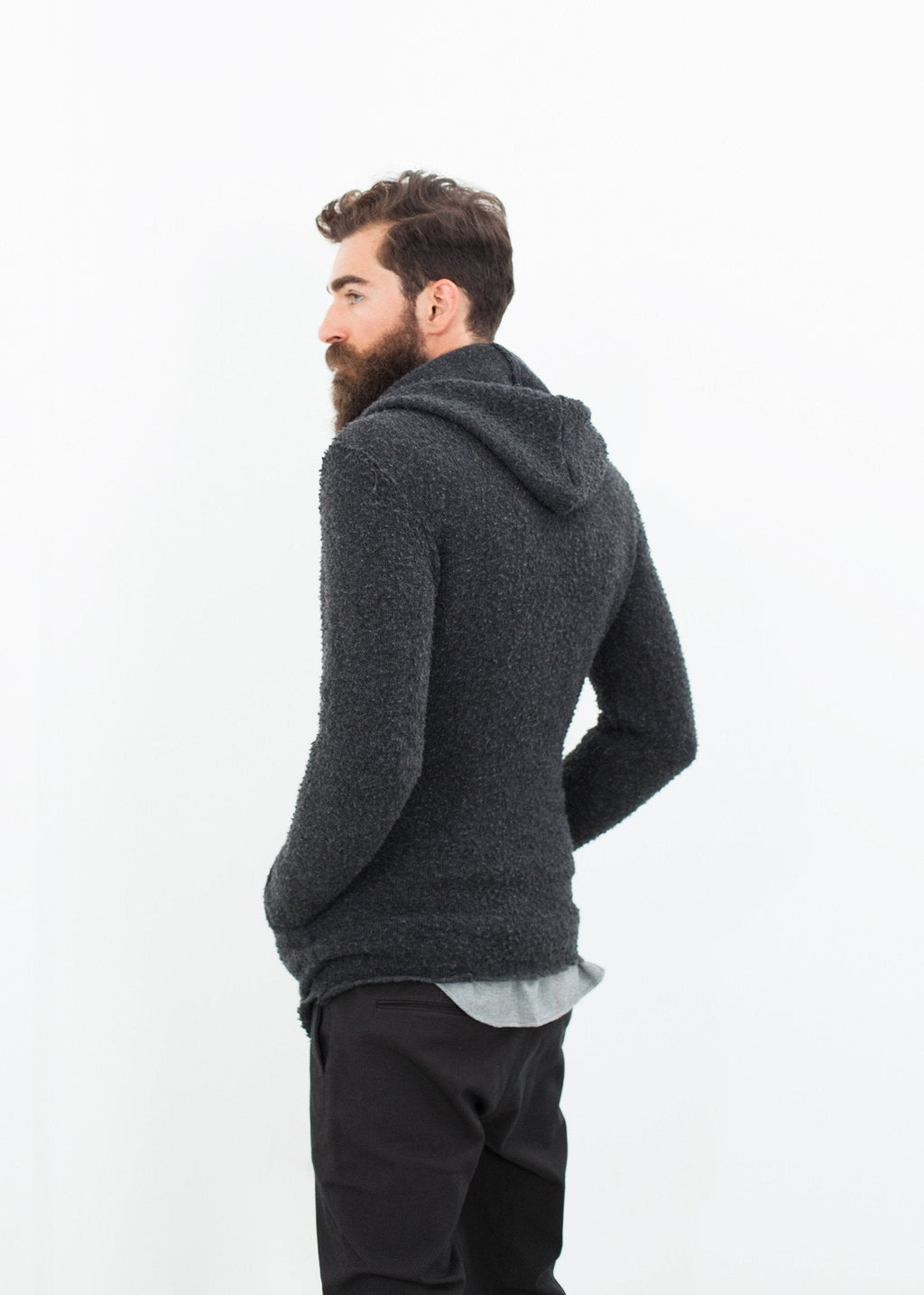 Pill Zip Sweater in Anthracite - raj