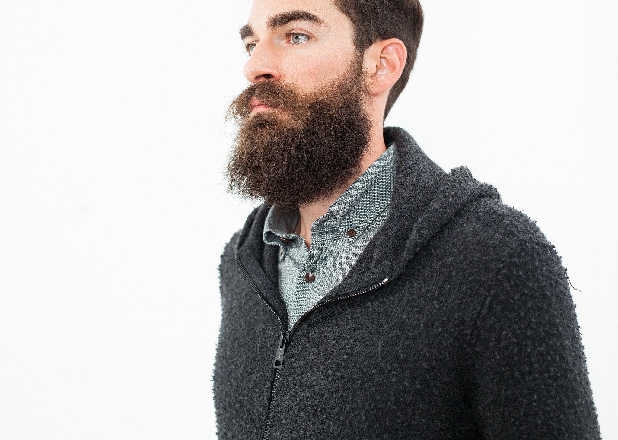 Pill Zip Sweater in Anthracite - raj