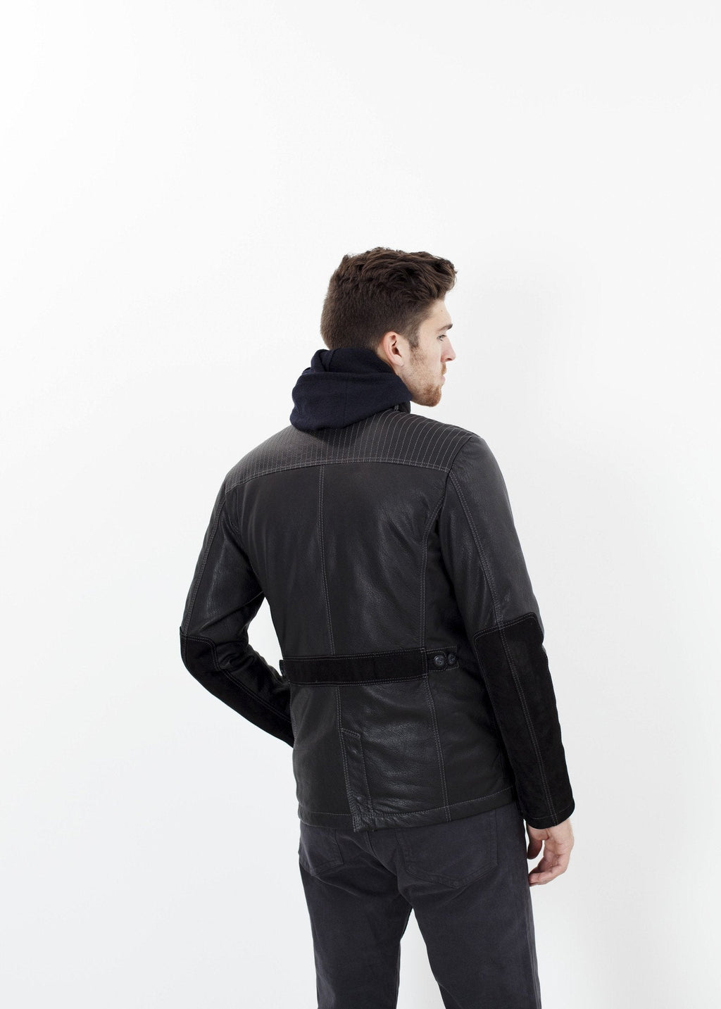 Prince Leather Field Jacket in Meteor - raj