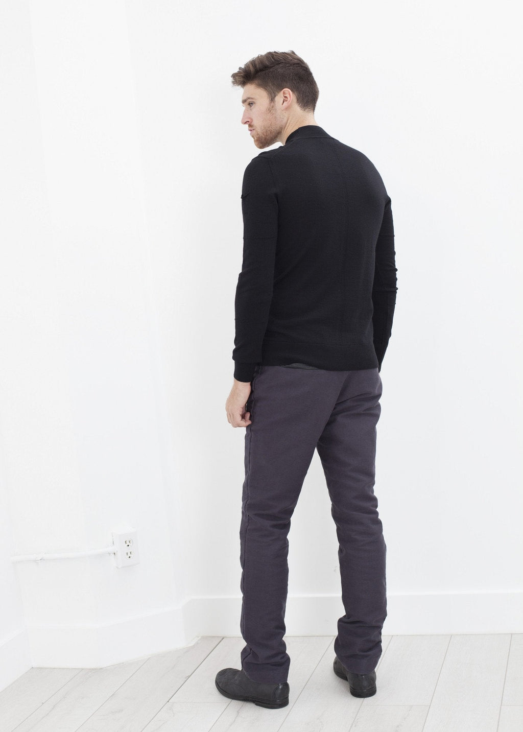 Merino Knit Turtleneck in Black - raj