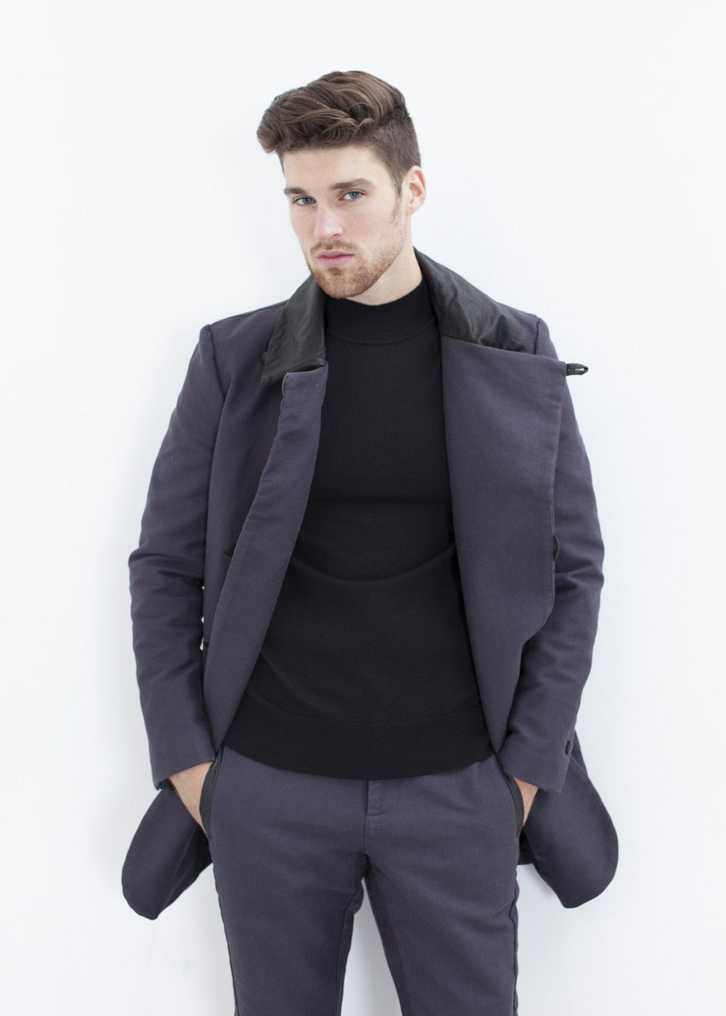 Merino Knit Turtleneck in Black - raj