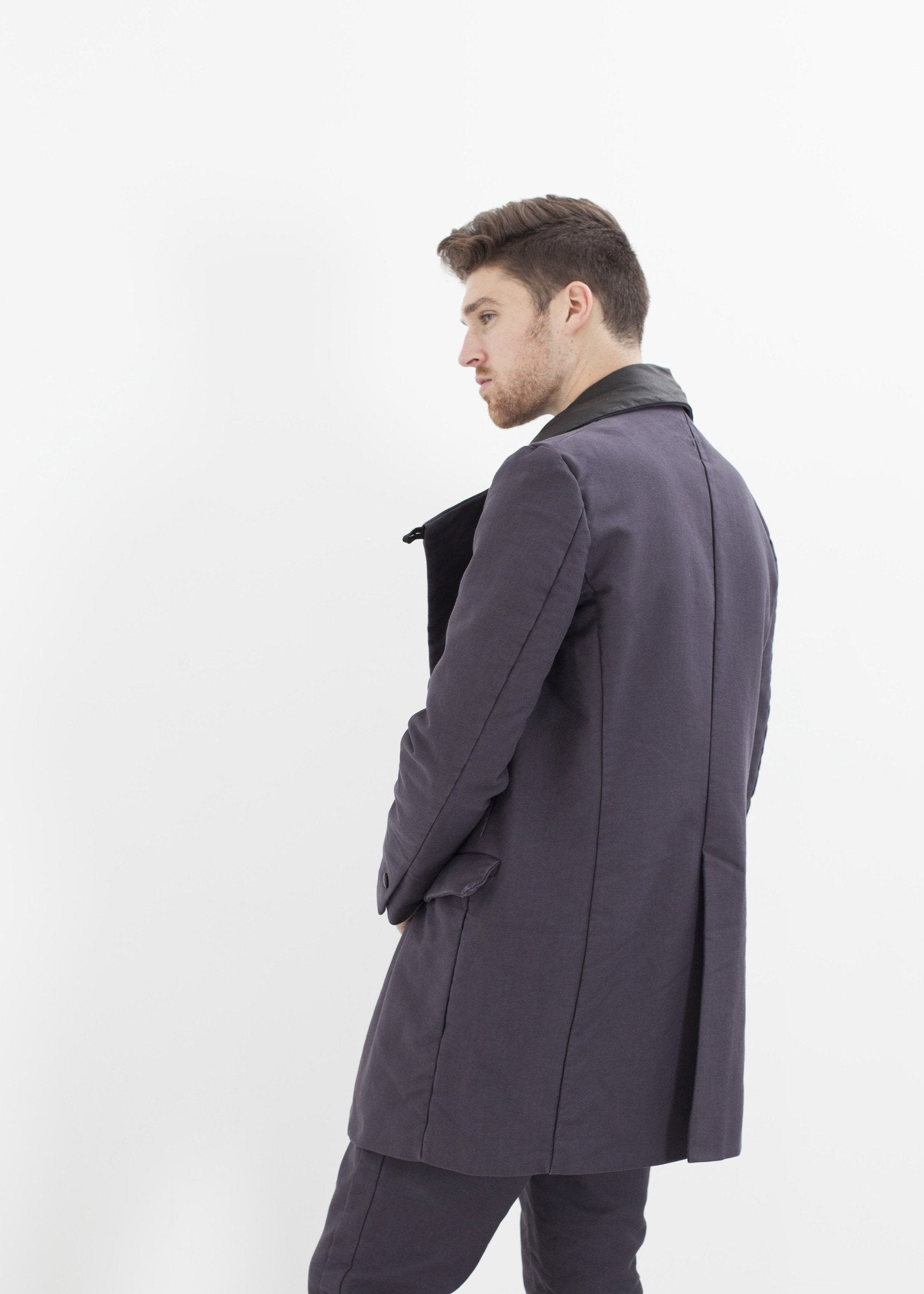 Taban Coat in Phantom - raj