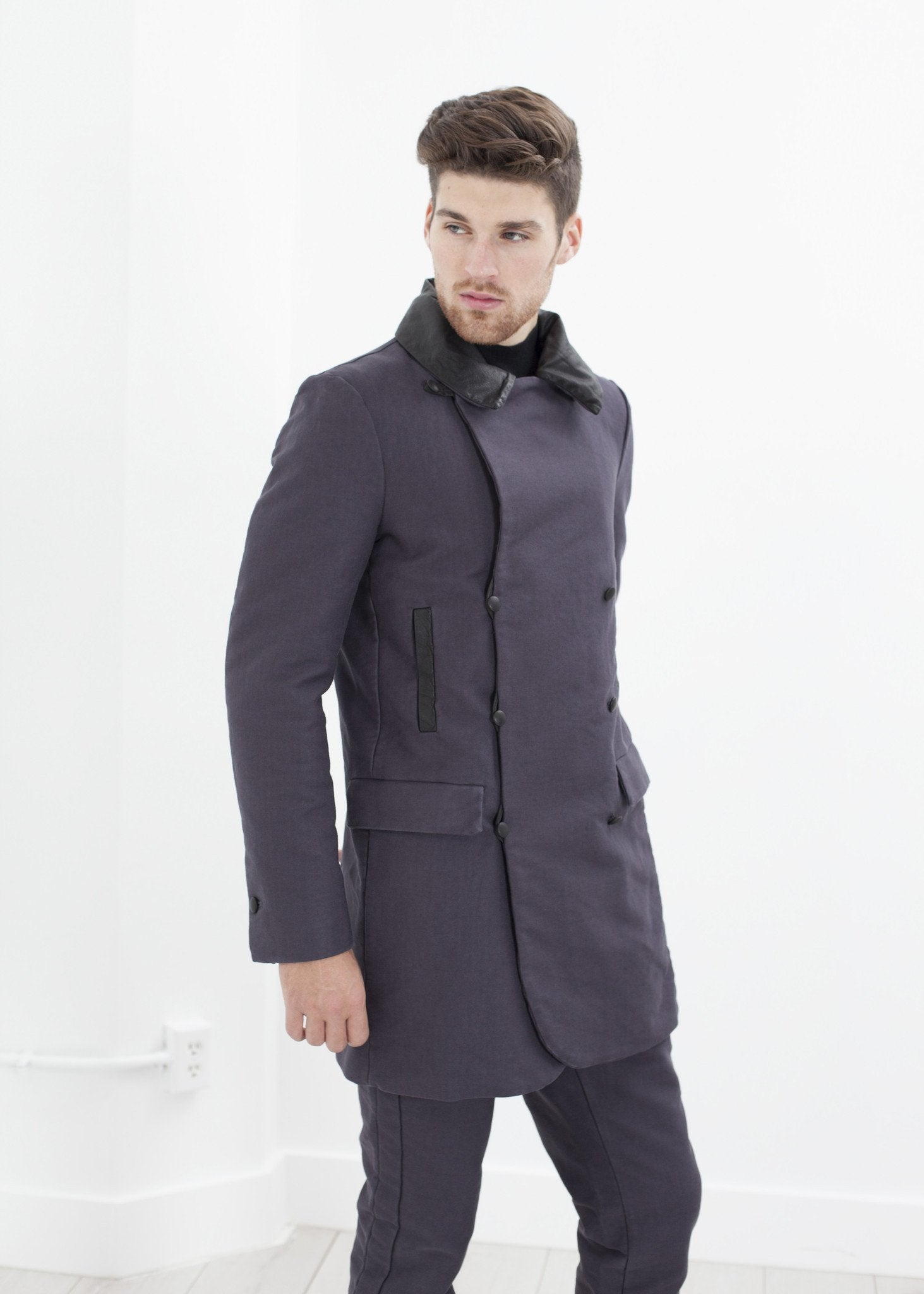 Taban Coat in Phantom - raj