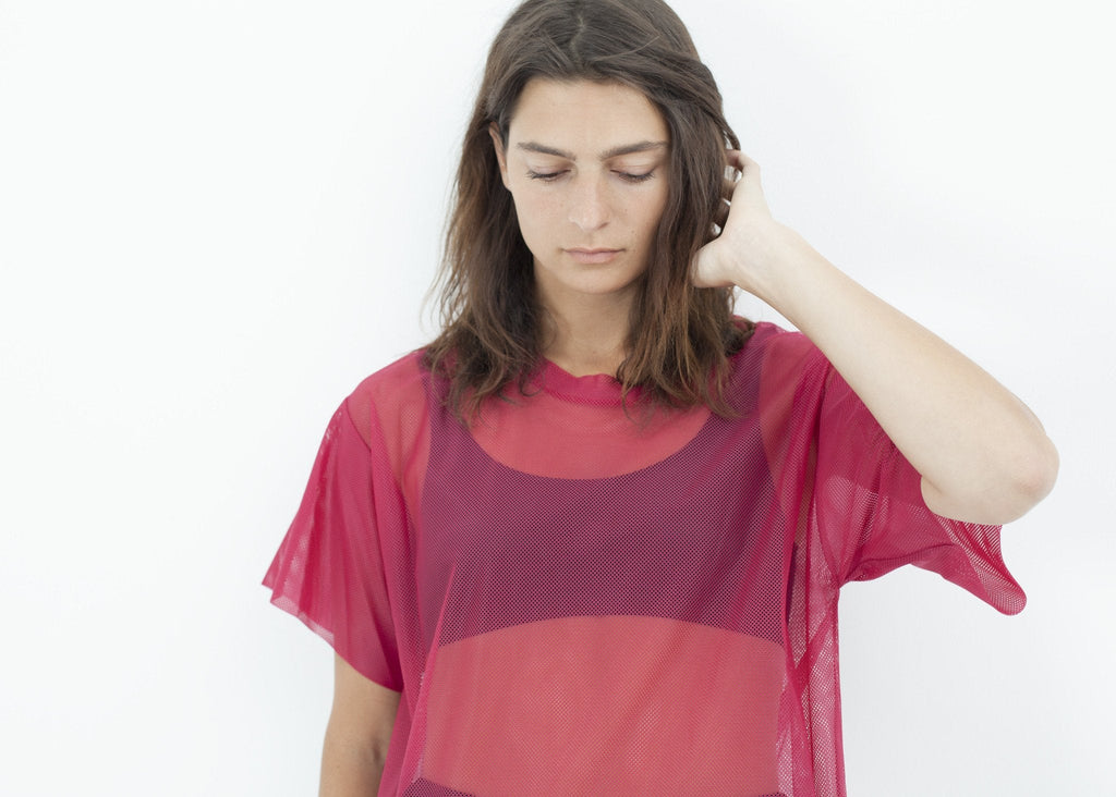Mesh Over Dress in Pink - raj