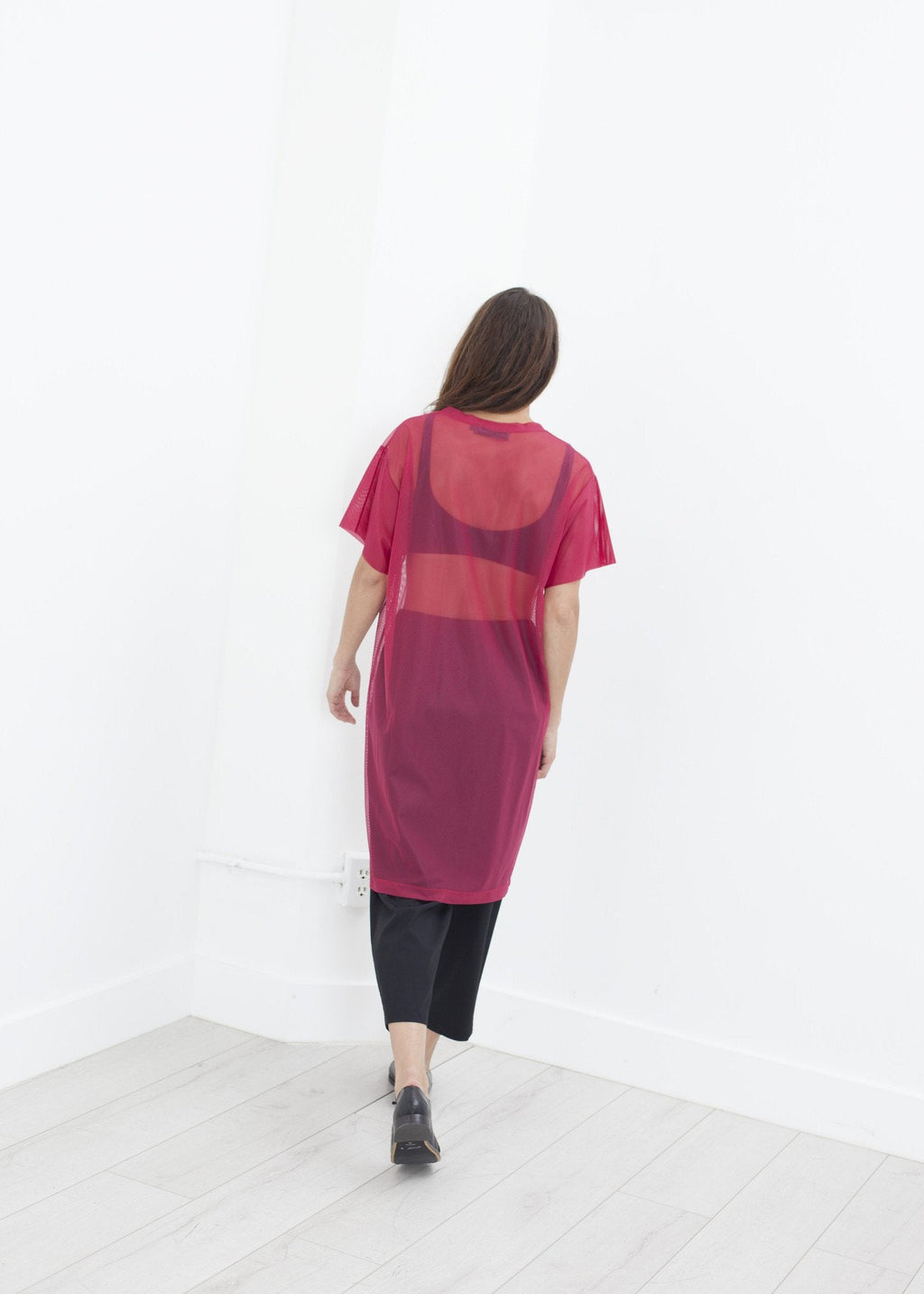 Mesh Over Dress in Pink - raj