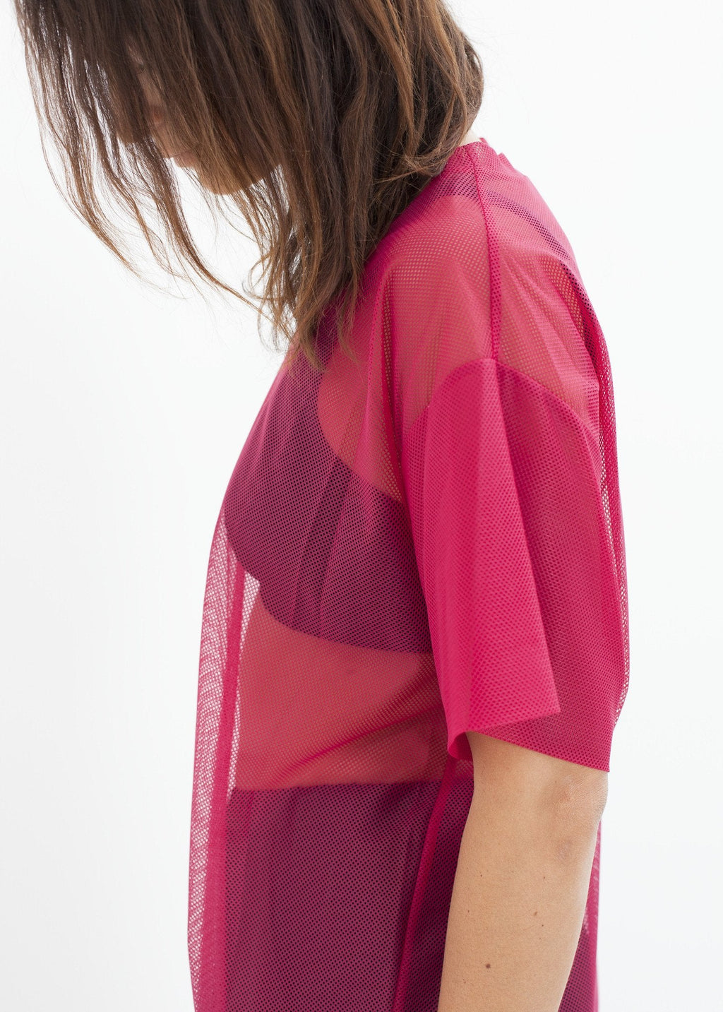 Mesh Over Dress in Pink - raj