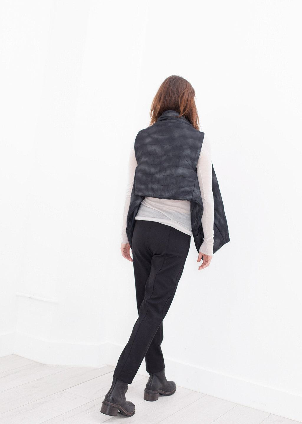 Quilted Mesh Waistcoat in Black/White - raj