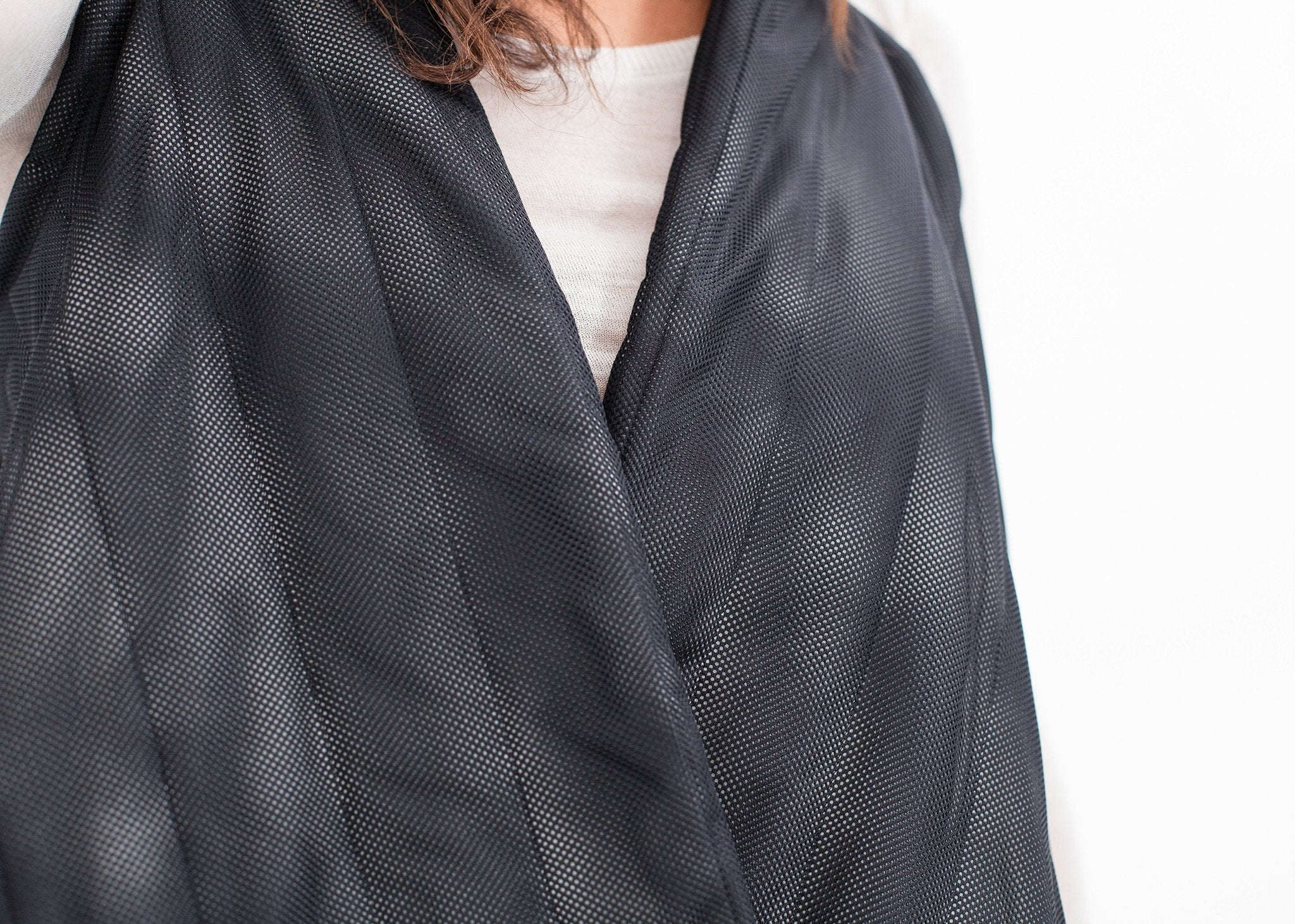 Quilted Mesh Waistcoat in Black/White - raj