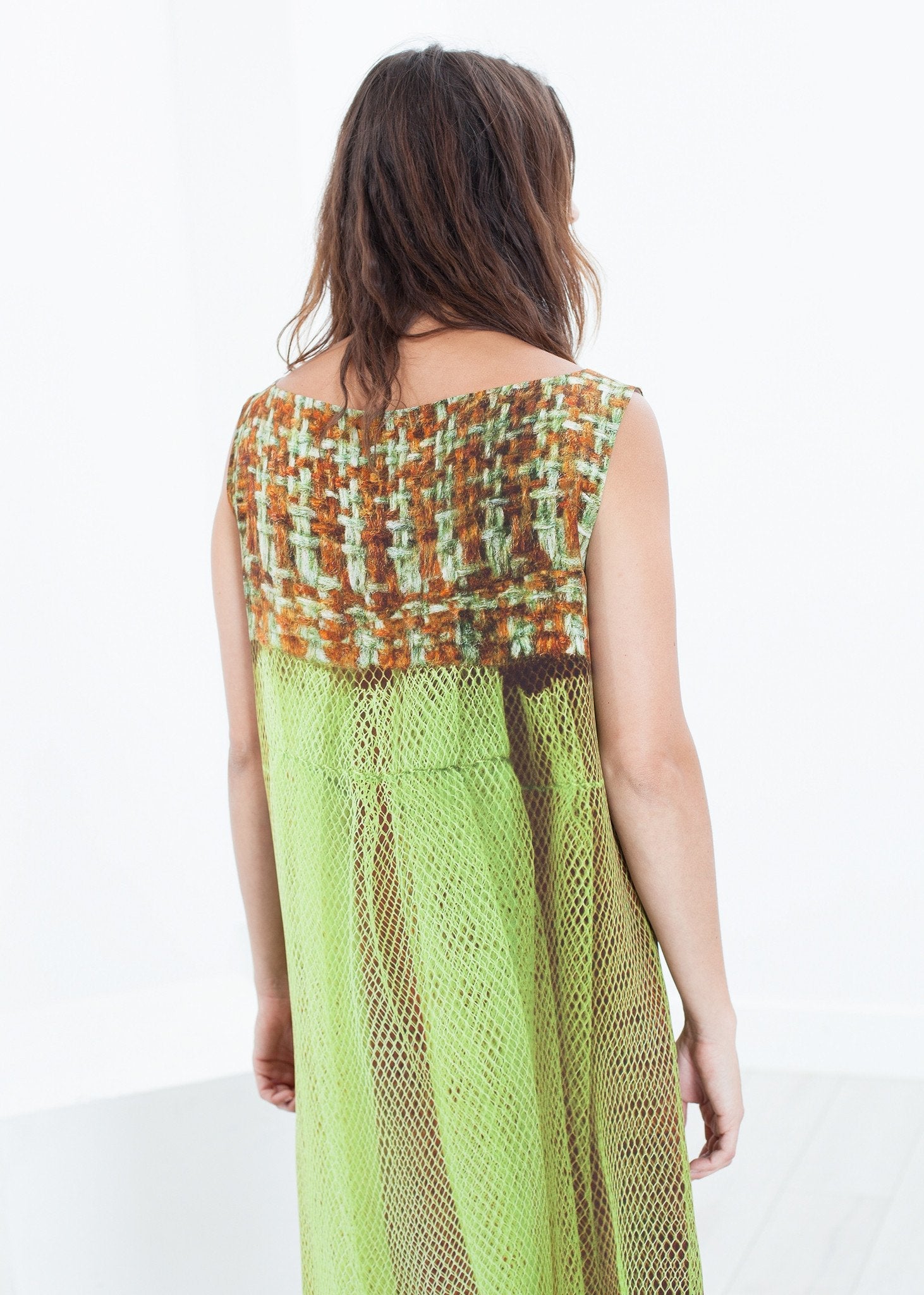Silk Shift in Tweed and Net - raj