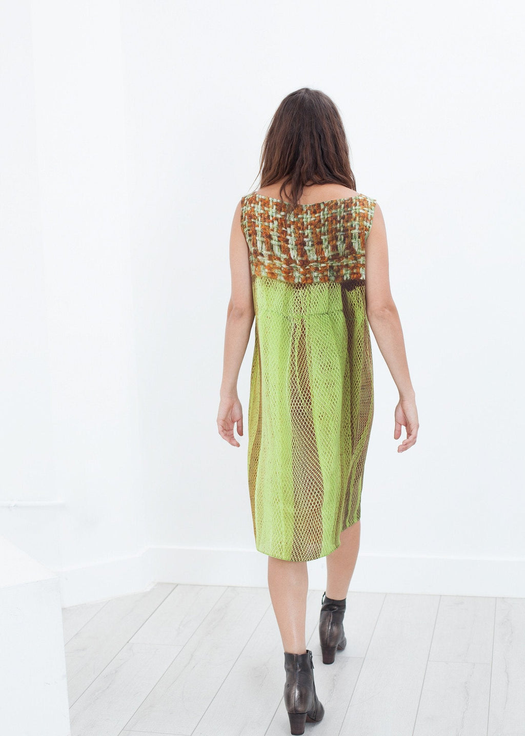 Silk Shift in Tweed and Net - raj