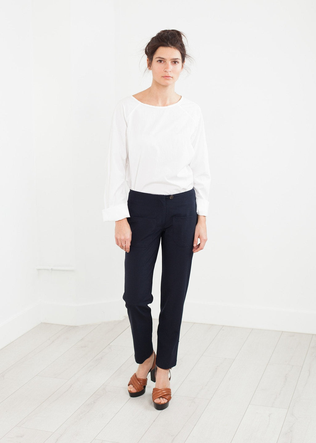 Patch Pocket Pant in Navy -nadeem