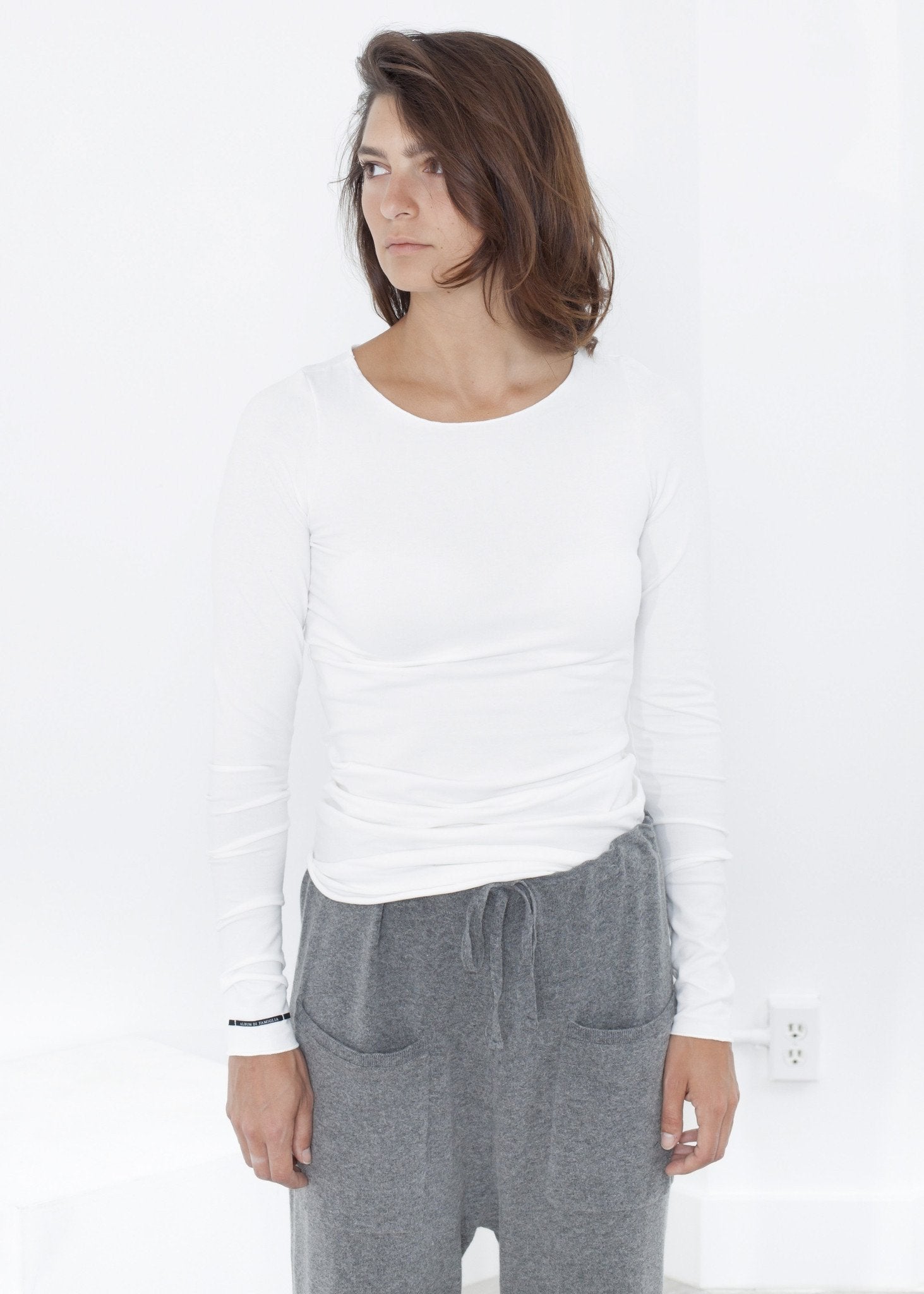 Stretch Tee in Milk -nadeem