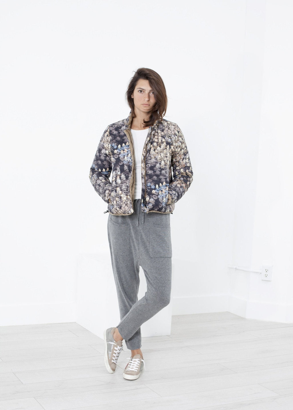Deione Coat in Graphite Floral right Deione Coat in Graphite Floral