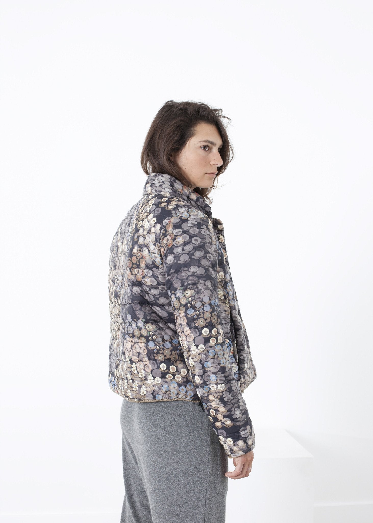 Deione Coat in Graphite Floral - raj